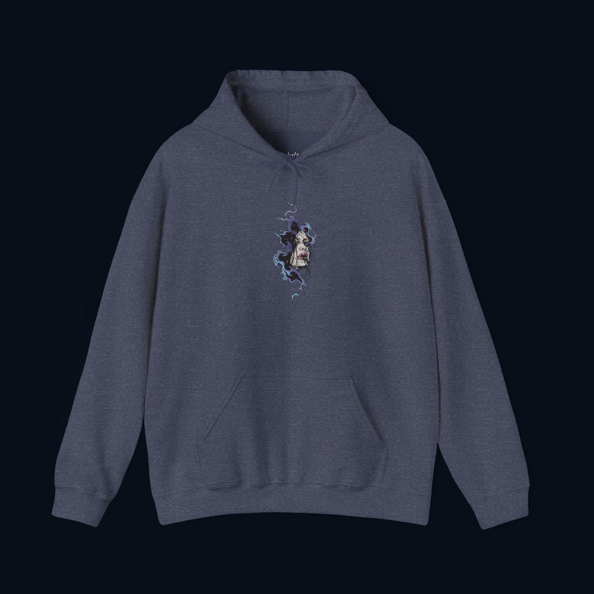 haunted portrait printed hoodie — nostalgic minimalist streetwear