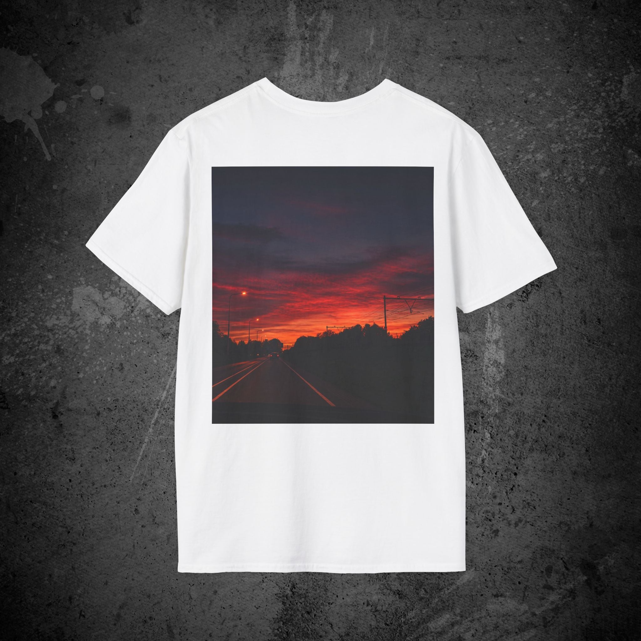 the long way home back print t-shirt — nostalgic minimalist streetwear