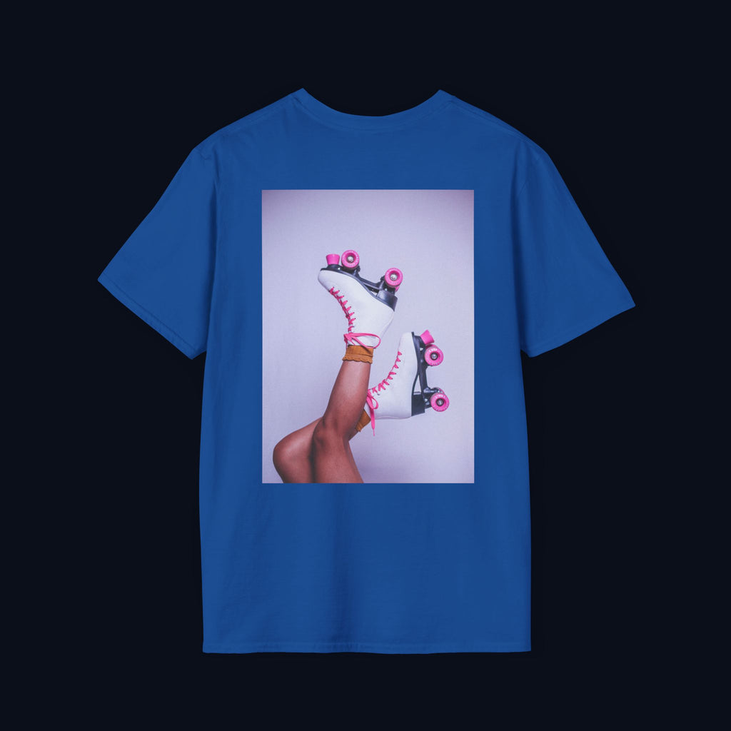 roller disco dreams back print t-shirt — nostalgic minimalist streetwear