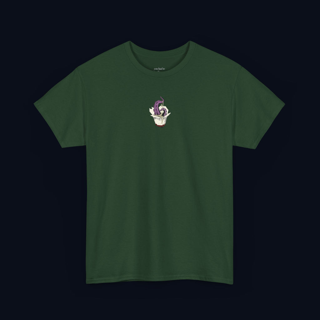 tentacle takeout printed t-shirt — nostalgic minimalist streetwear tee