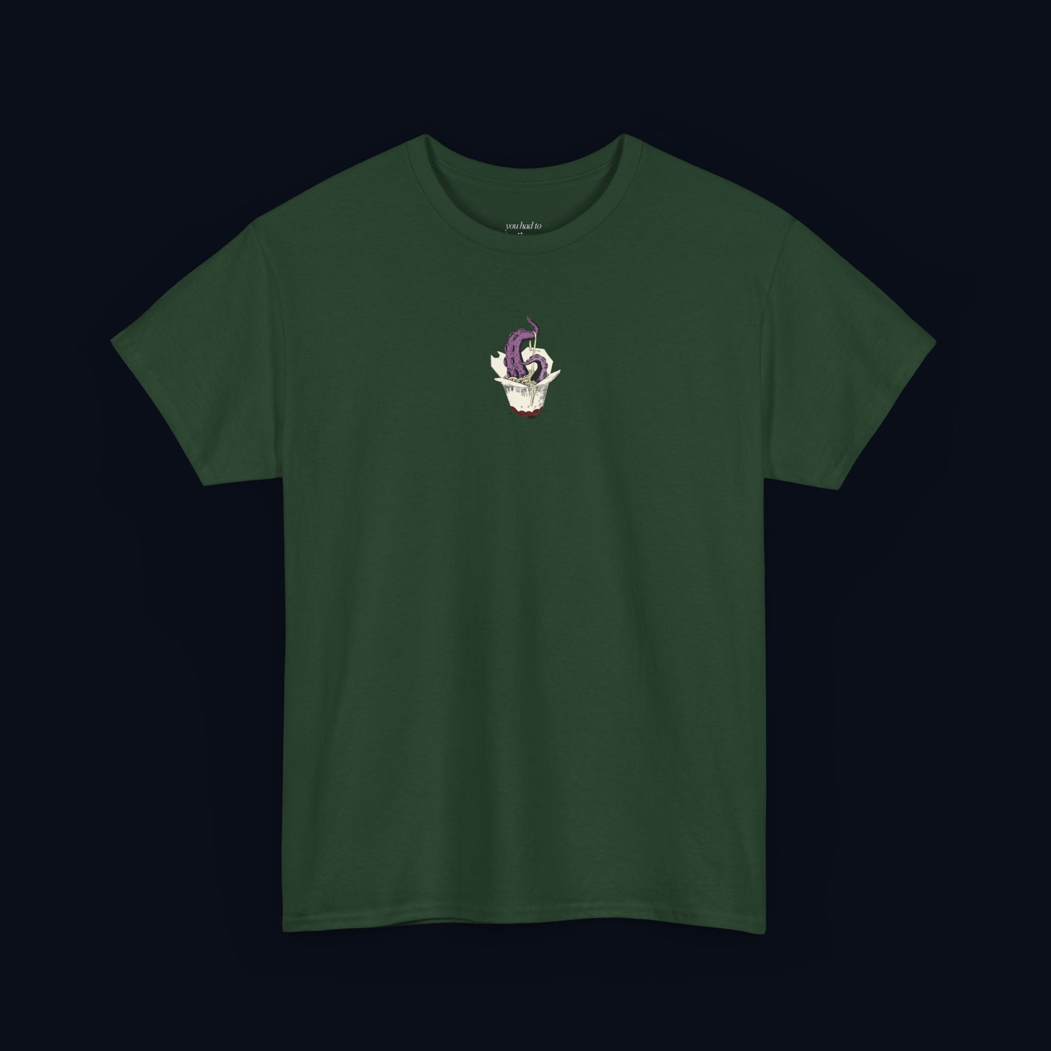 tentacle takeout printed t-shirt — nostalgic minimalist streetwear tee