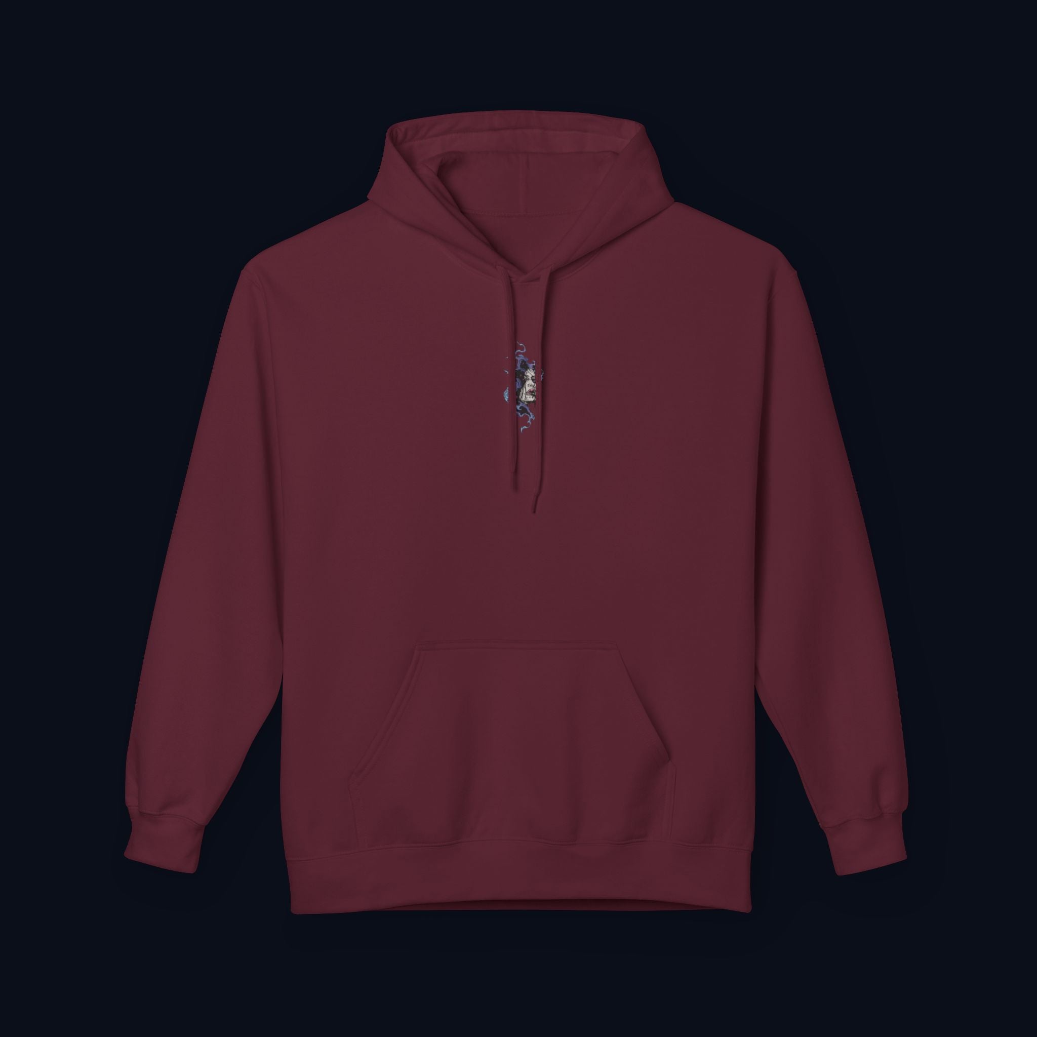 haunted portrait printed hoodie — nostalgic minimalist streetwear