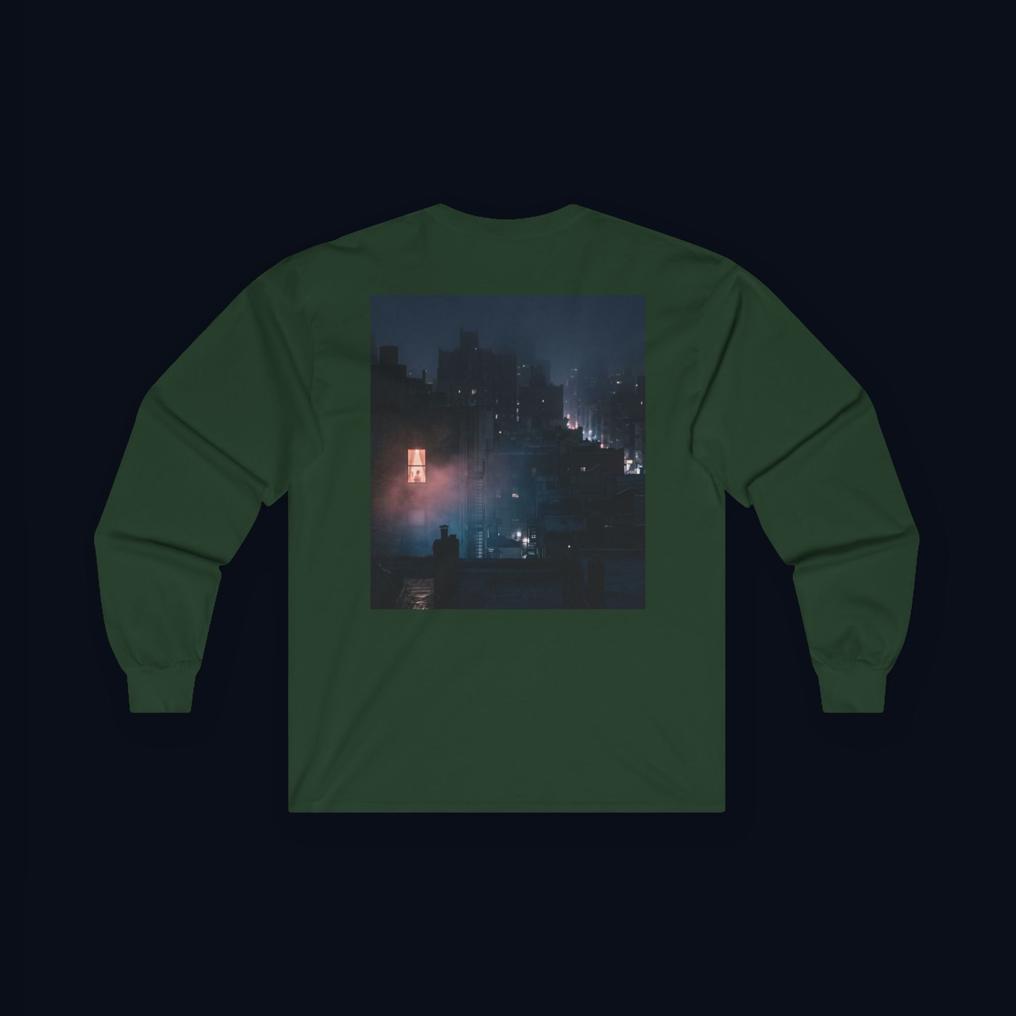 window light back print long sleeve t-shirt — nostalgic minimalist streetwear