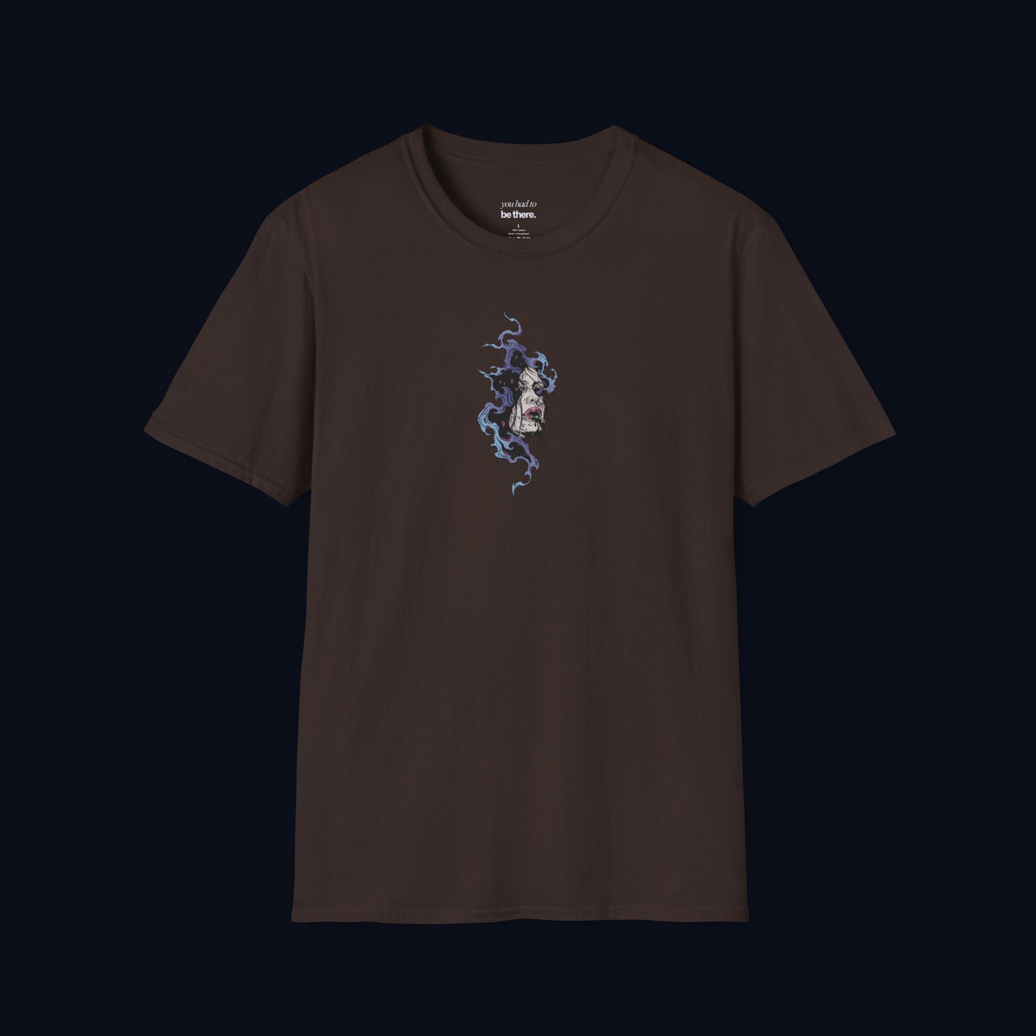 haunted portrait printed t-shirt — nostalgic minimalist streetwear tee