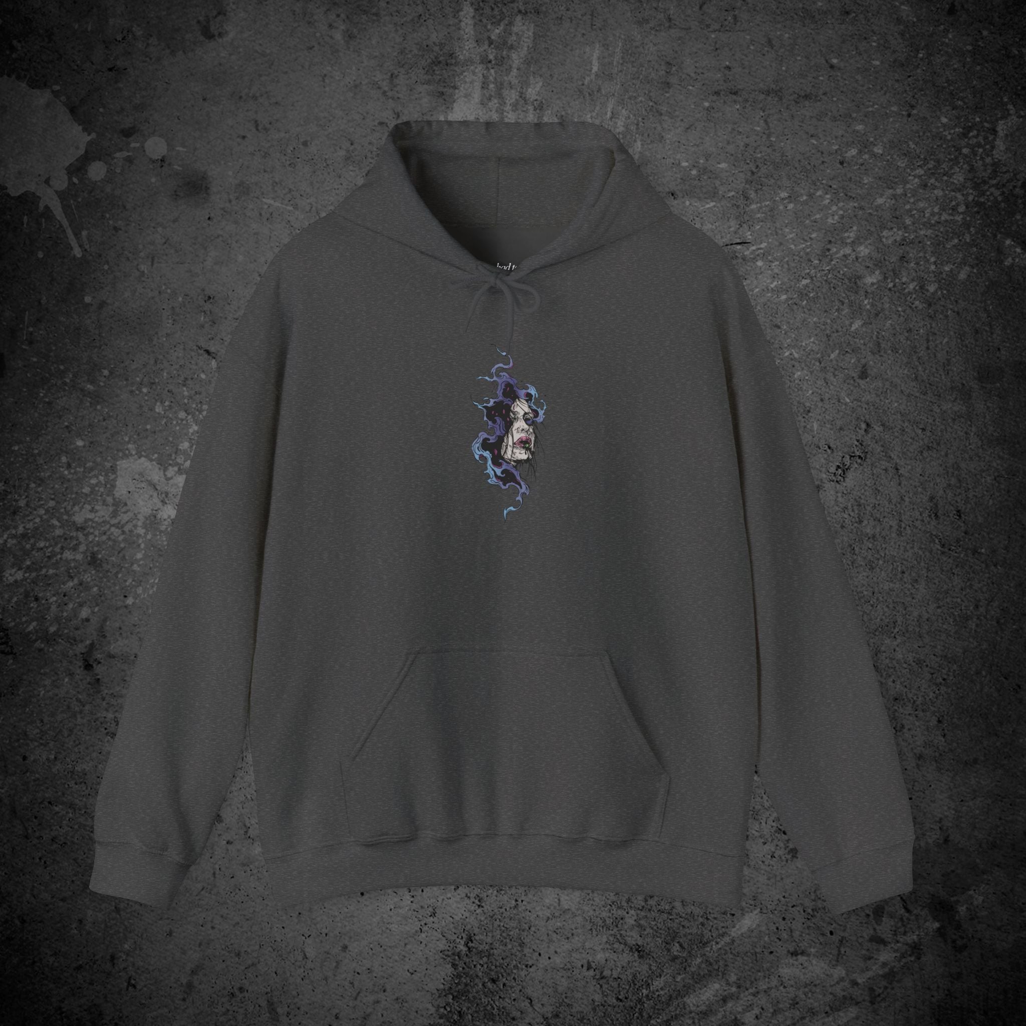 haunted portrait printed hoodie — nostalgic minimalist streetwear