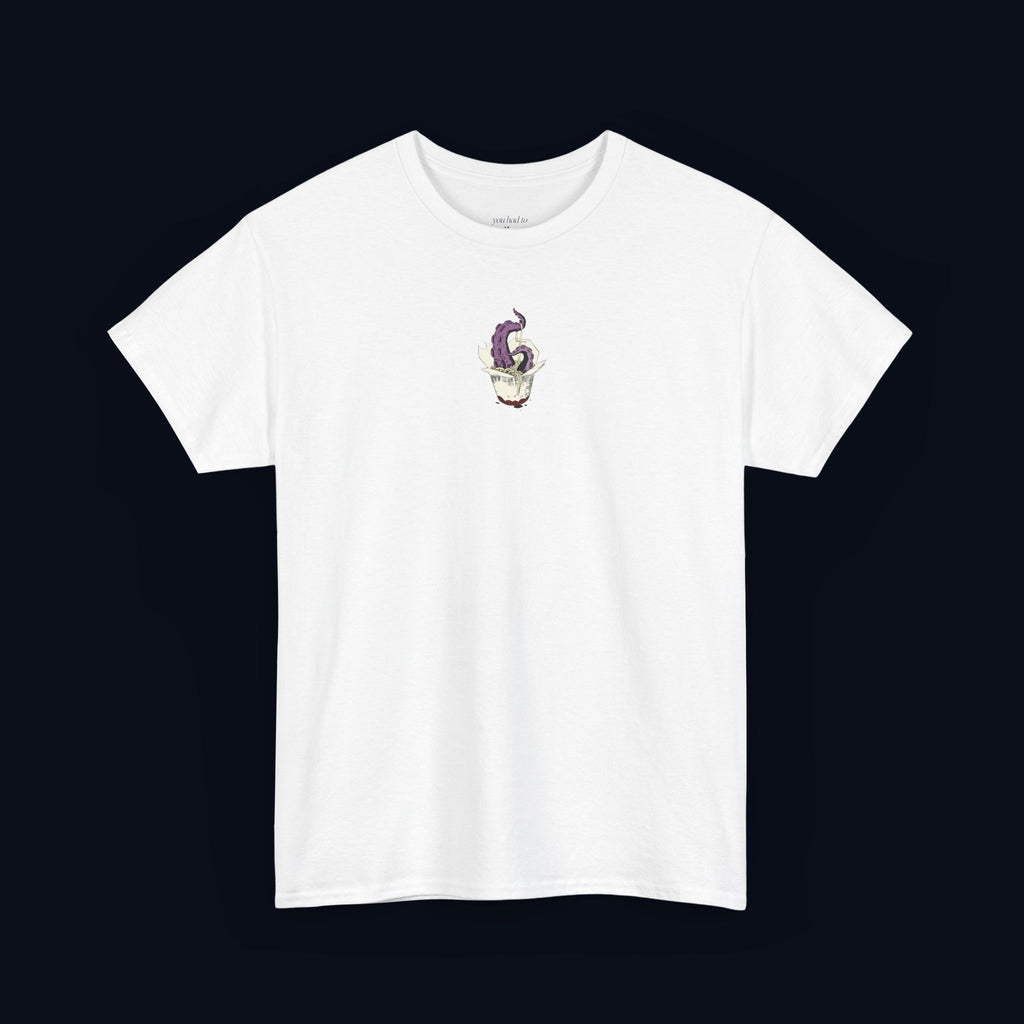 tentacle takeout printed t-shirt — nostalgic minimalist streetwear tee