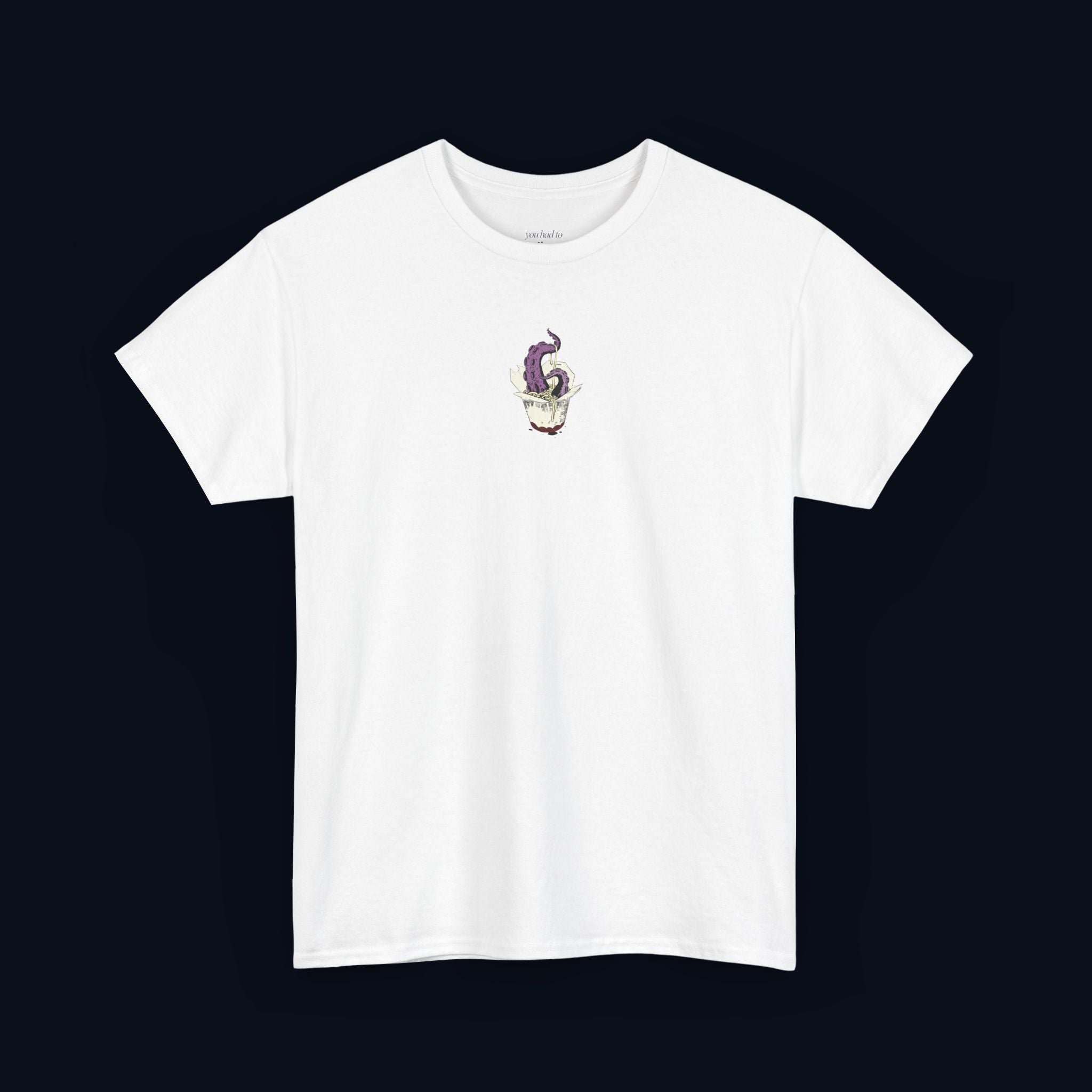 tentacle takeout printed t-shirt — nostalgic minimalist streetwear tee