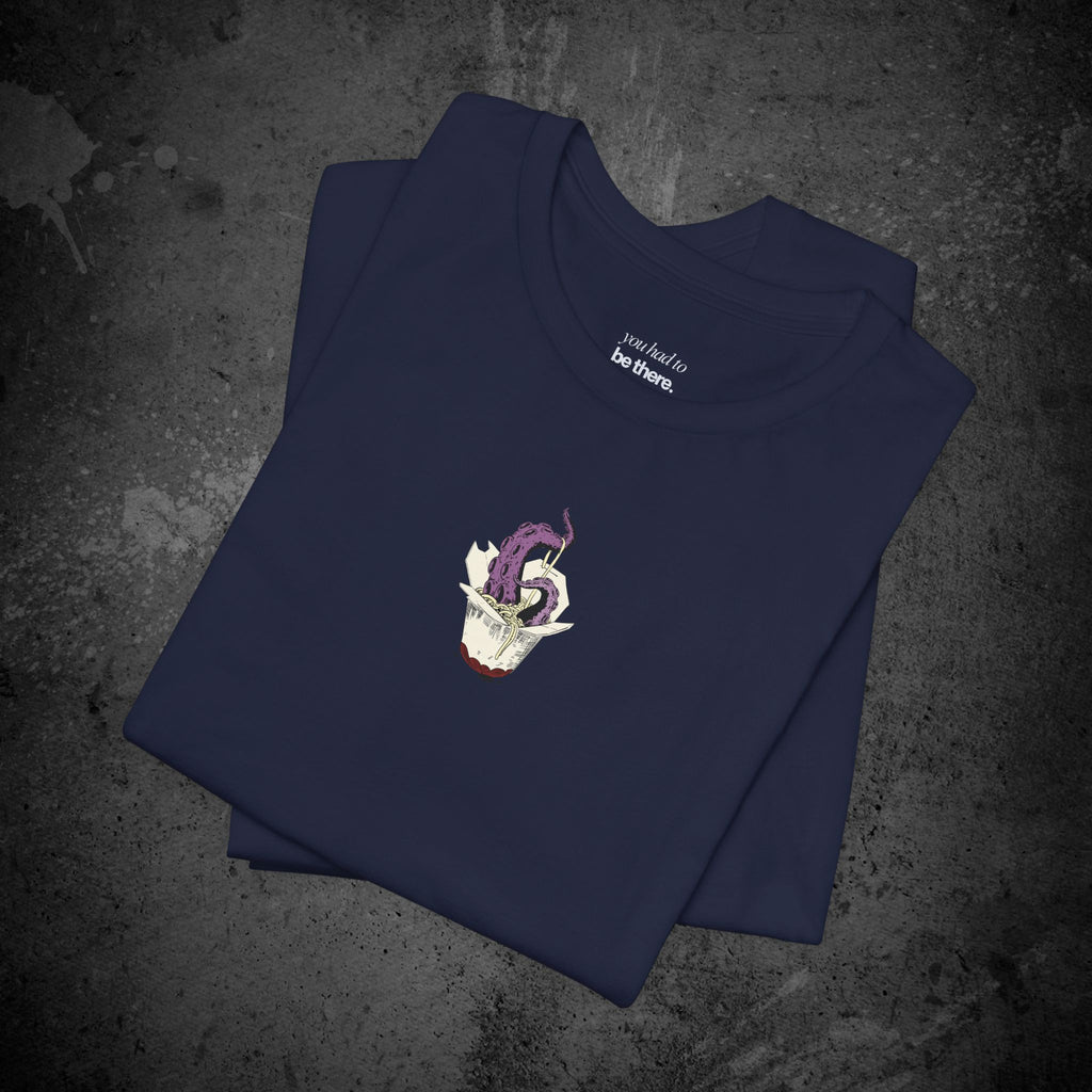 tentacle takeout printed t-shirt — nostalgic minimalist streetwear tee