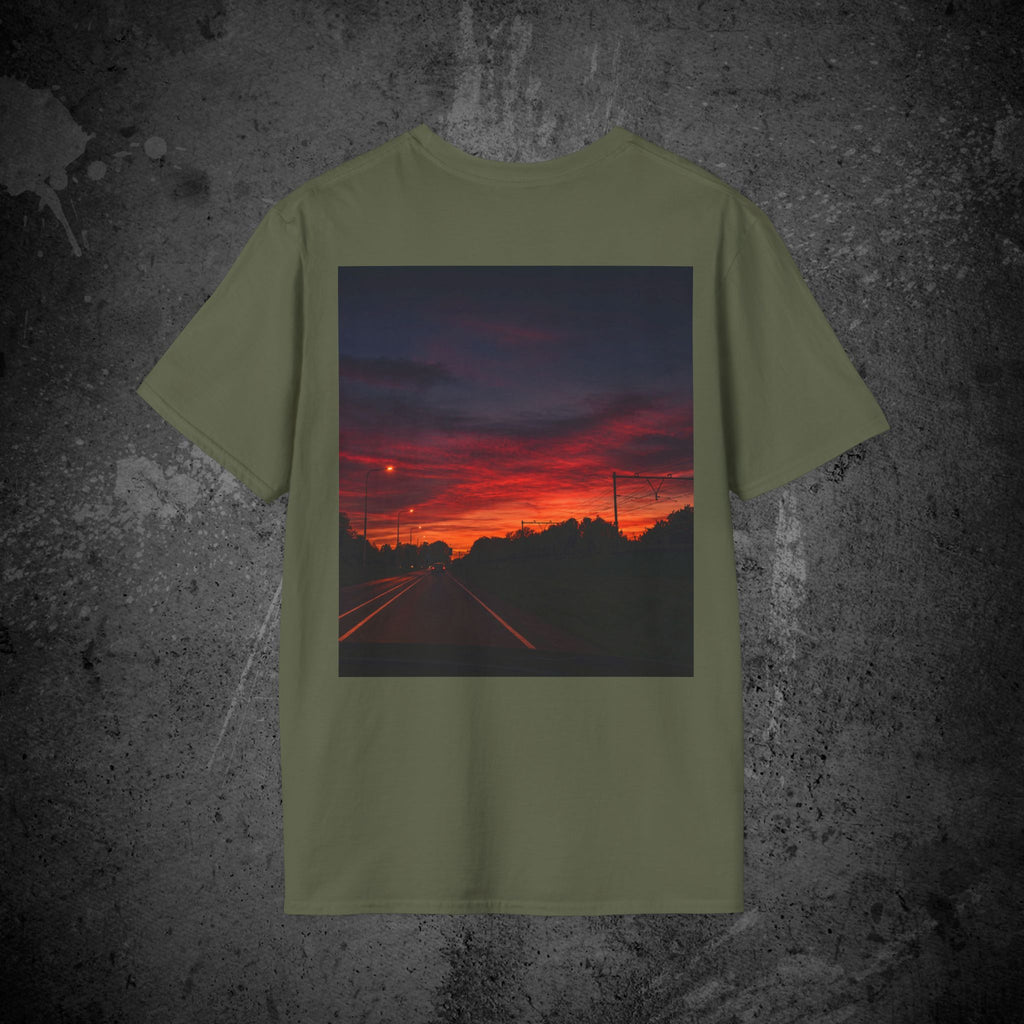 the long way home back print t-shirt — nostalgic minimalist streetwear