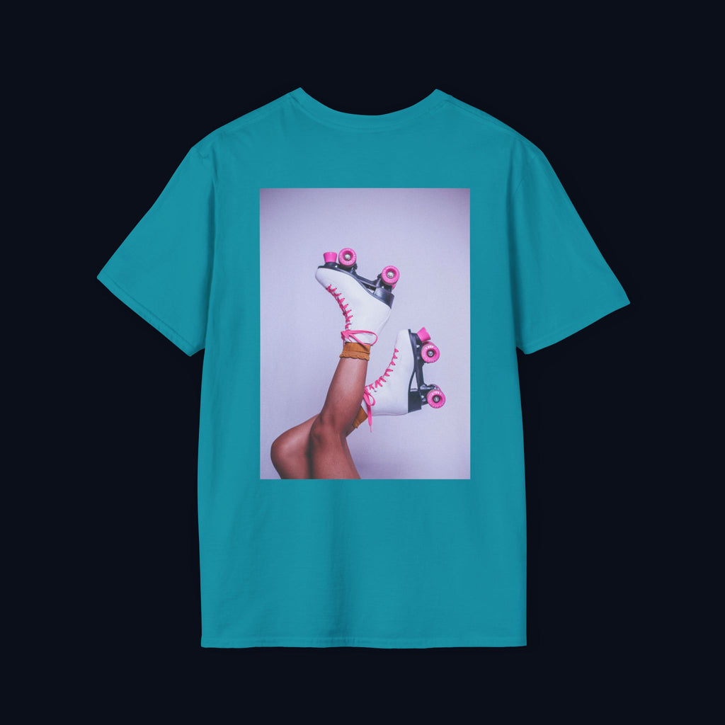 roller disco dreams back print t-shirt — nostalgic minimalist streetwear