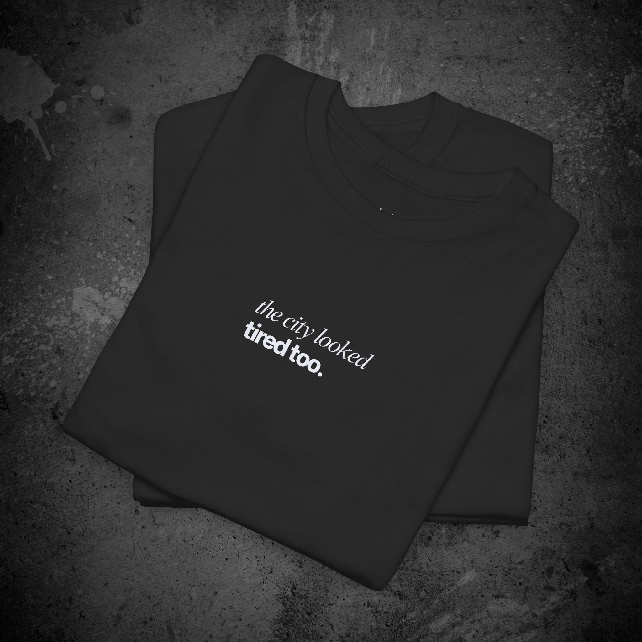 the city looked tired too printed t-shirt — nostalgic minimalist streetwear