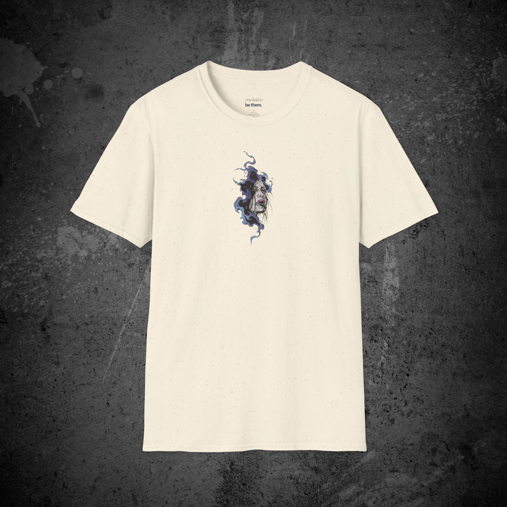 haunted portrait printed t-shirt — nostalgic minimalist streetwear tee