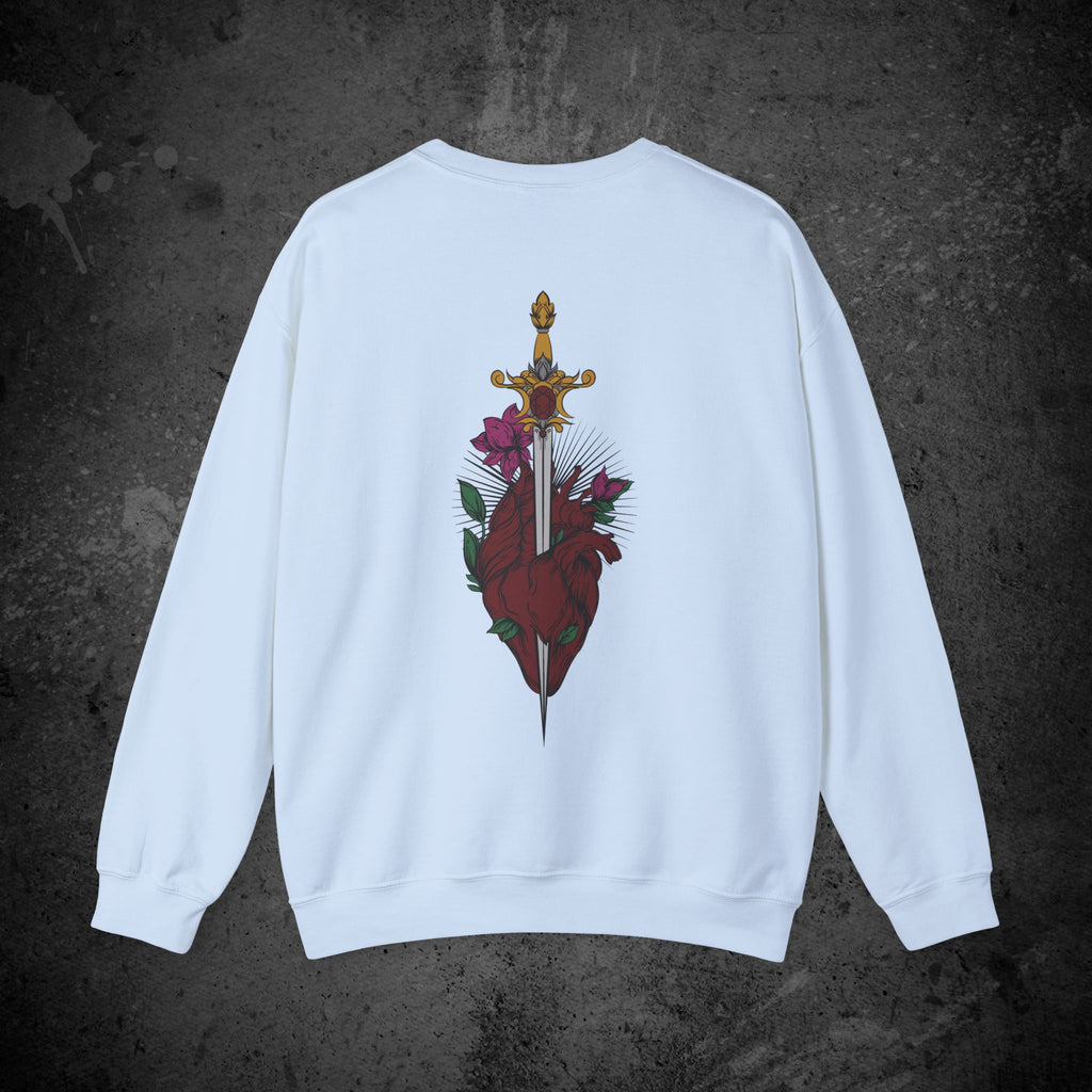 last goodbye back print crewneck sweatshirt — nostalgic minimalist streetwear
