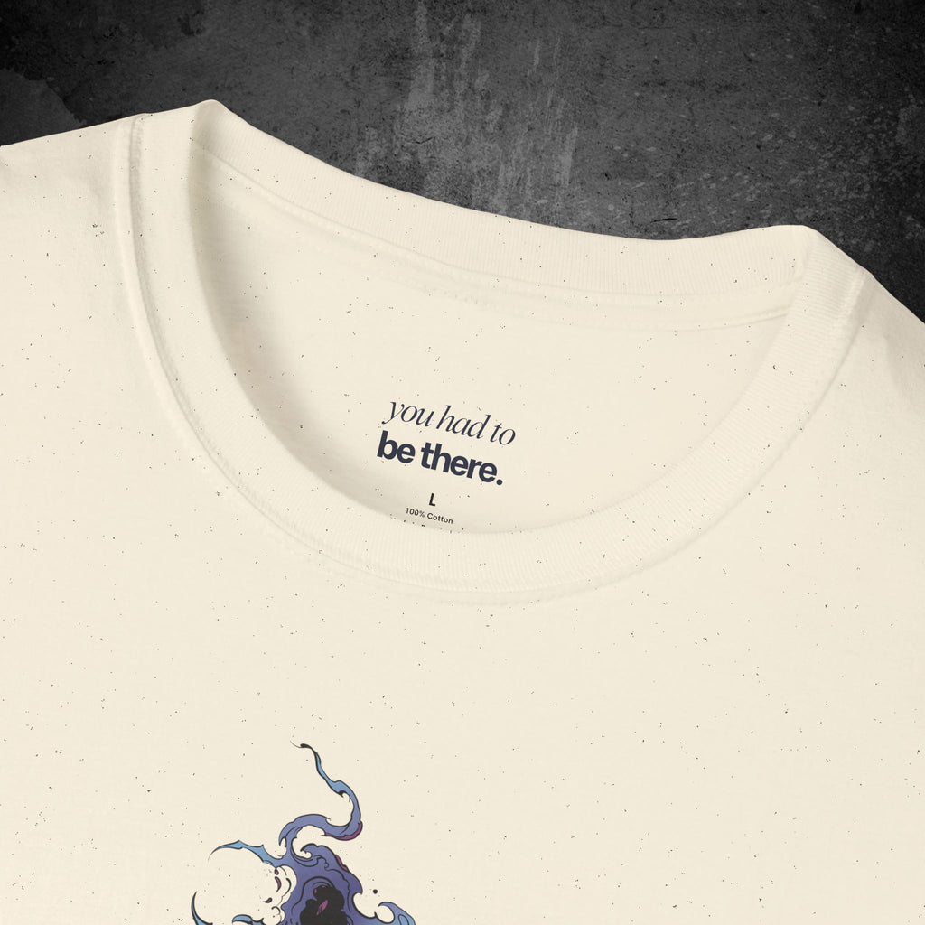 haunted portrait printed t-shirt — nostalgic minimalist streetwear tee