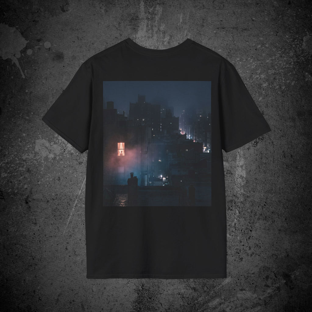 window light back print t-shirt — nostalgic minimalist streetwear tee