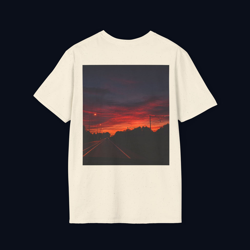 the long way home back print t-shirt — nostalgic minimalist streetwear