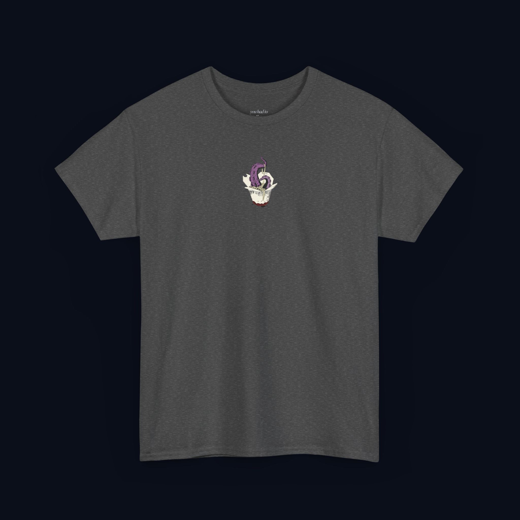 tentacle takeout printed t-shirt — nostalgic minimalist streetwear tee