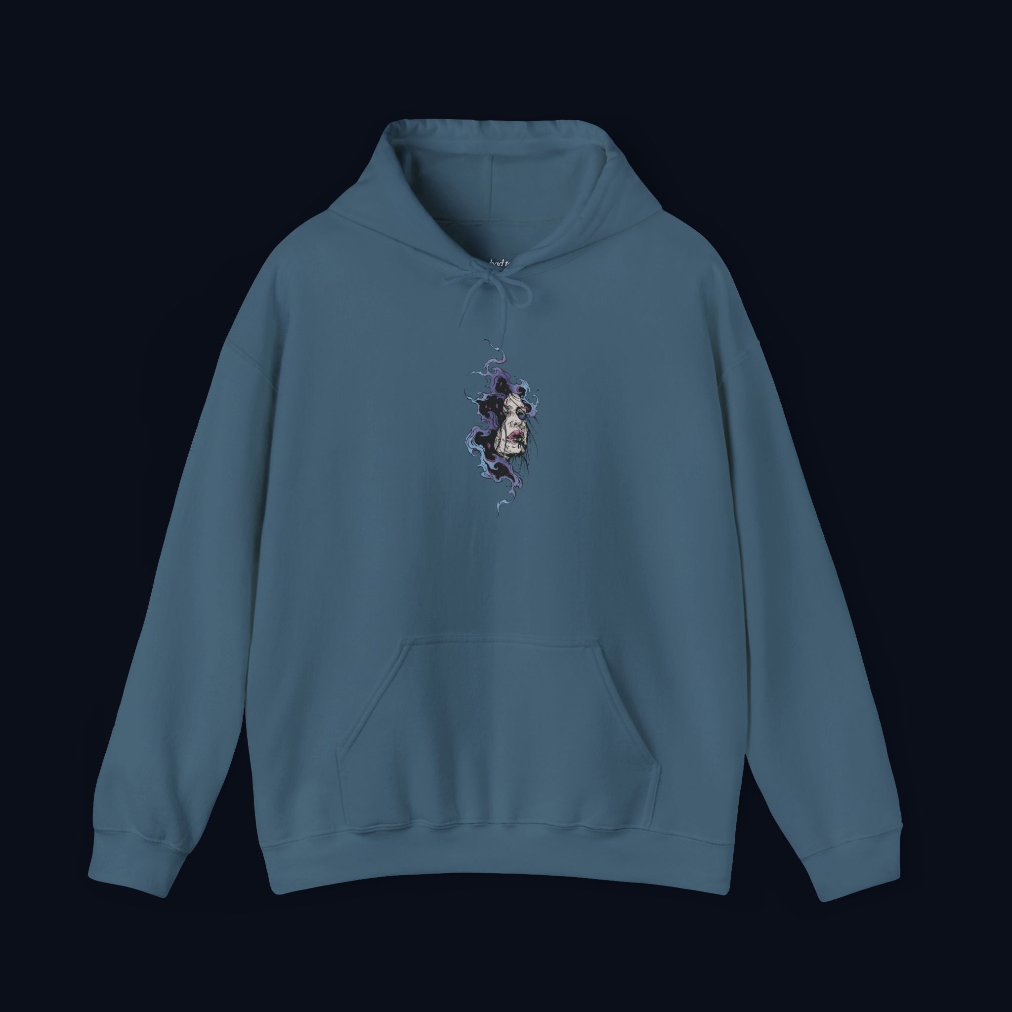 haunted portrait printed hoodie — nostalgic minimalist streetwear