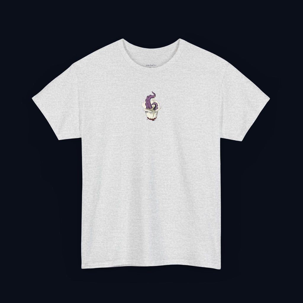 tentacle takeout printed t-shirt — nostalgic minimalist streetwear tee