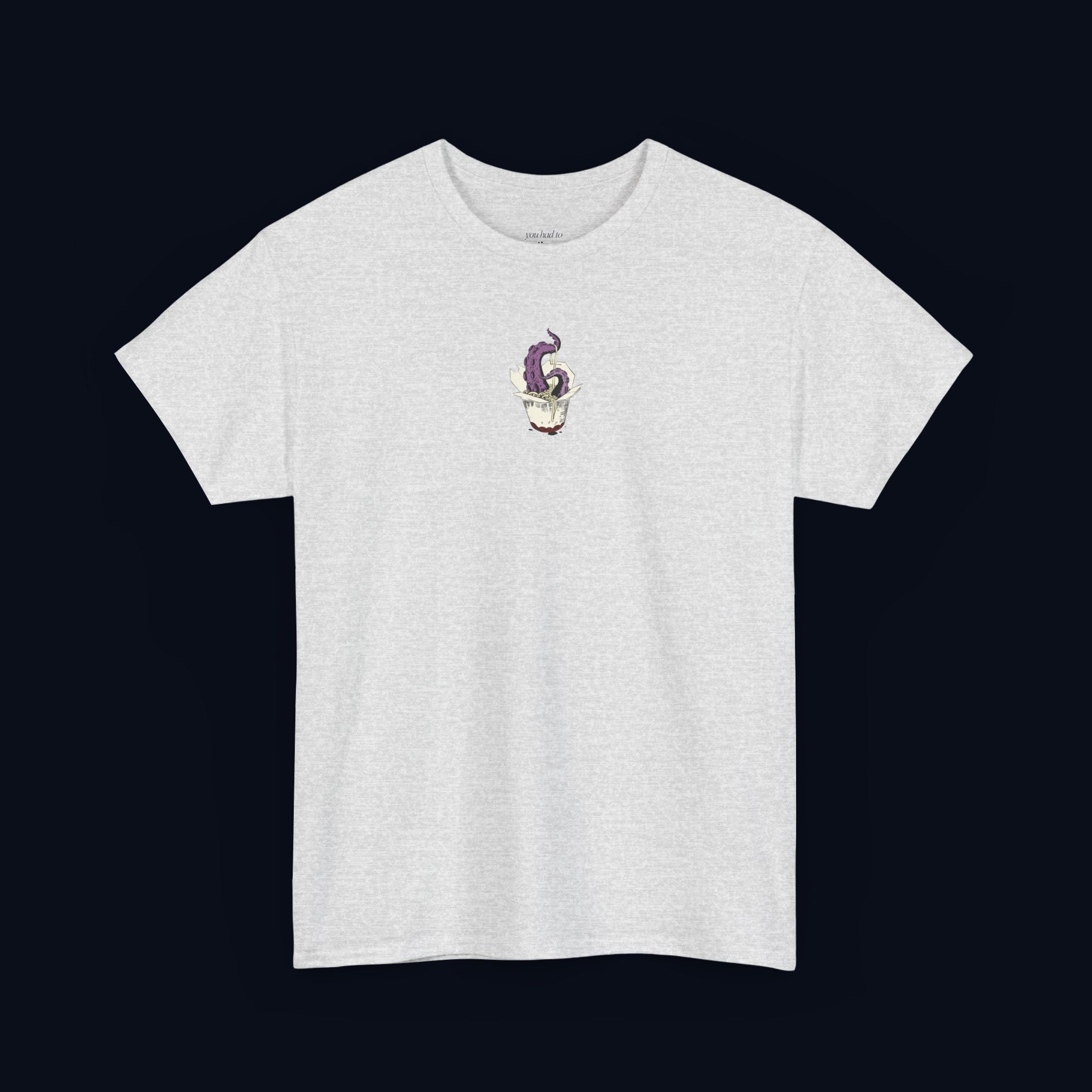 tentacle takeout printed t-shirt — nostalgic minimalist streetwear tee