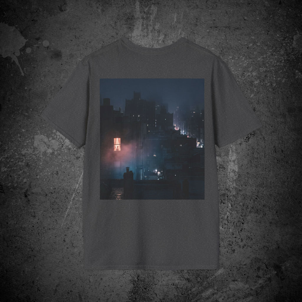 window light back print t-shirt — nostalgic minimalist streetwear tee