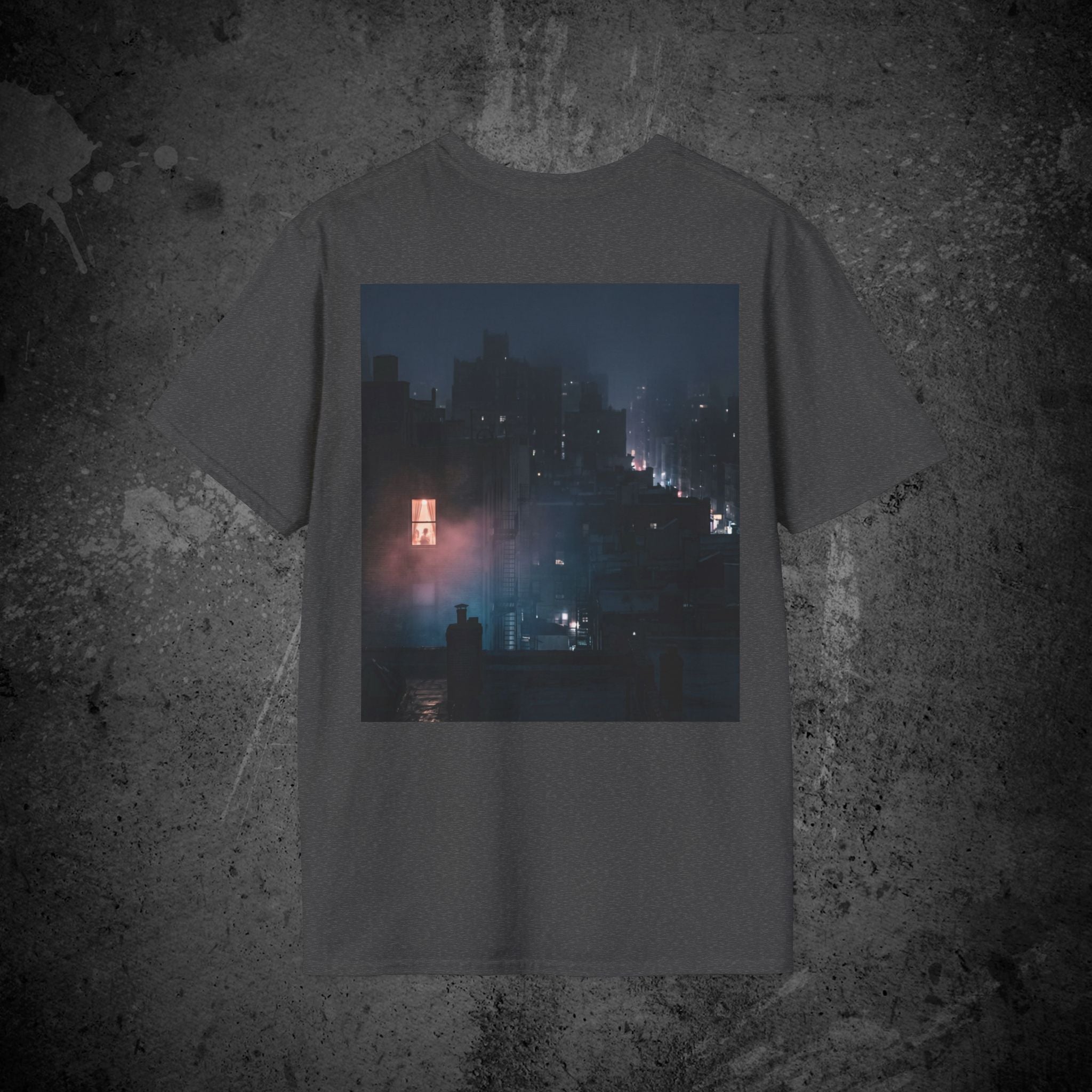 window light back print t-shirt — nostalgic minimalist streetwear tee