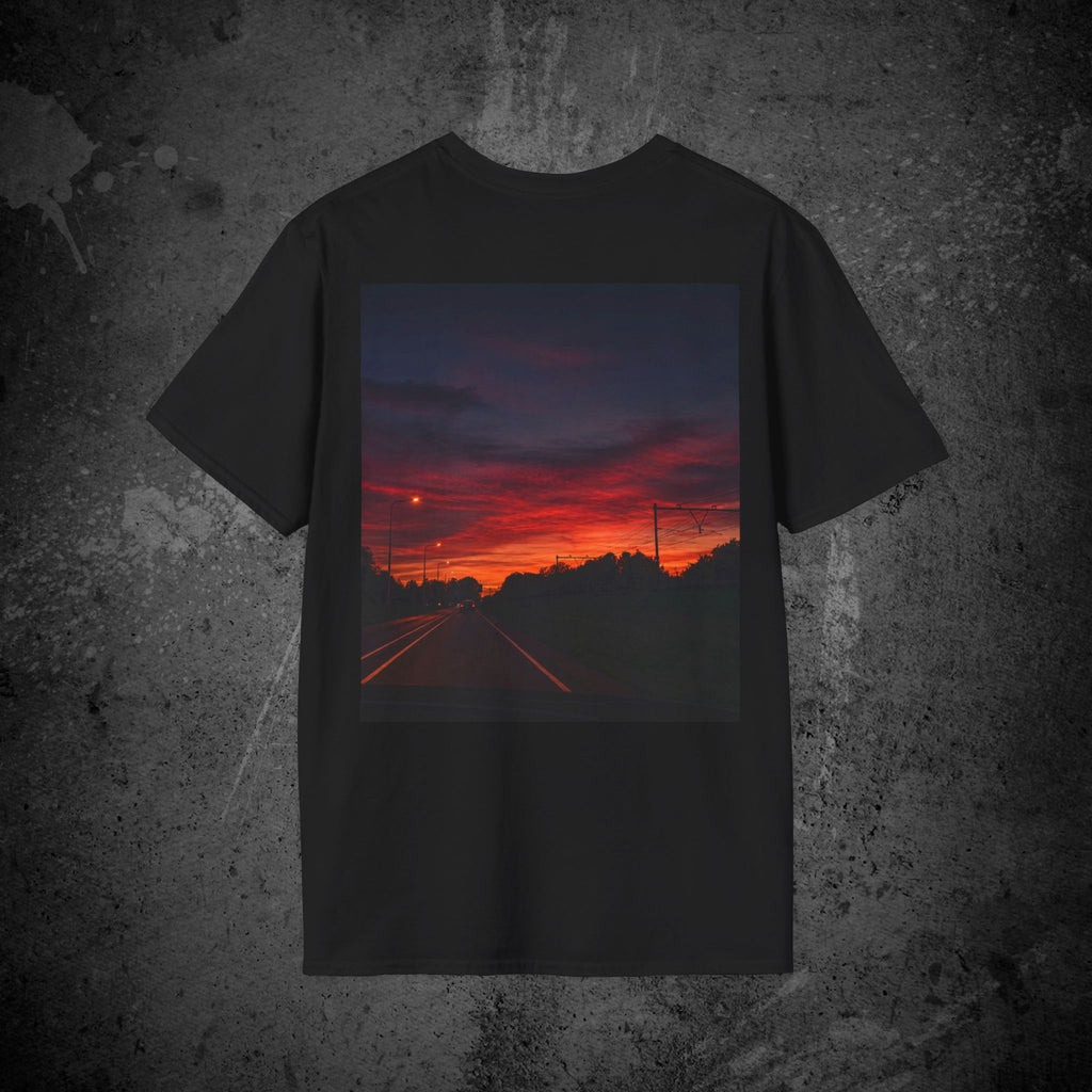 the long way home back print t-shirt — nostalgic minimalist streetwear