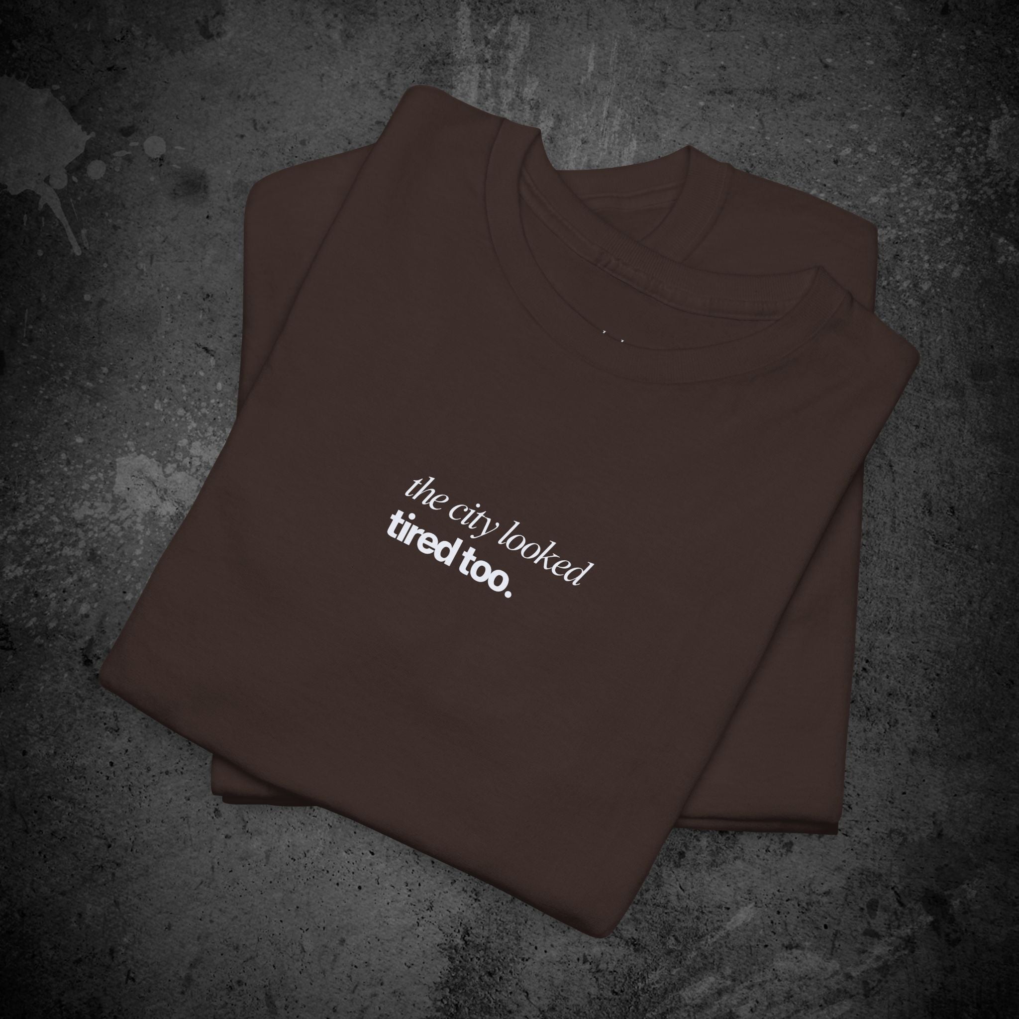 the city looked tired too printed t-shirt — nostalgic minimalist streetwear