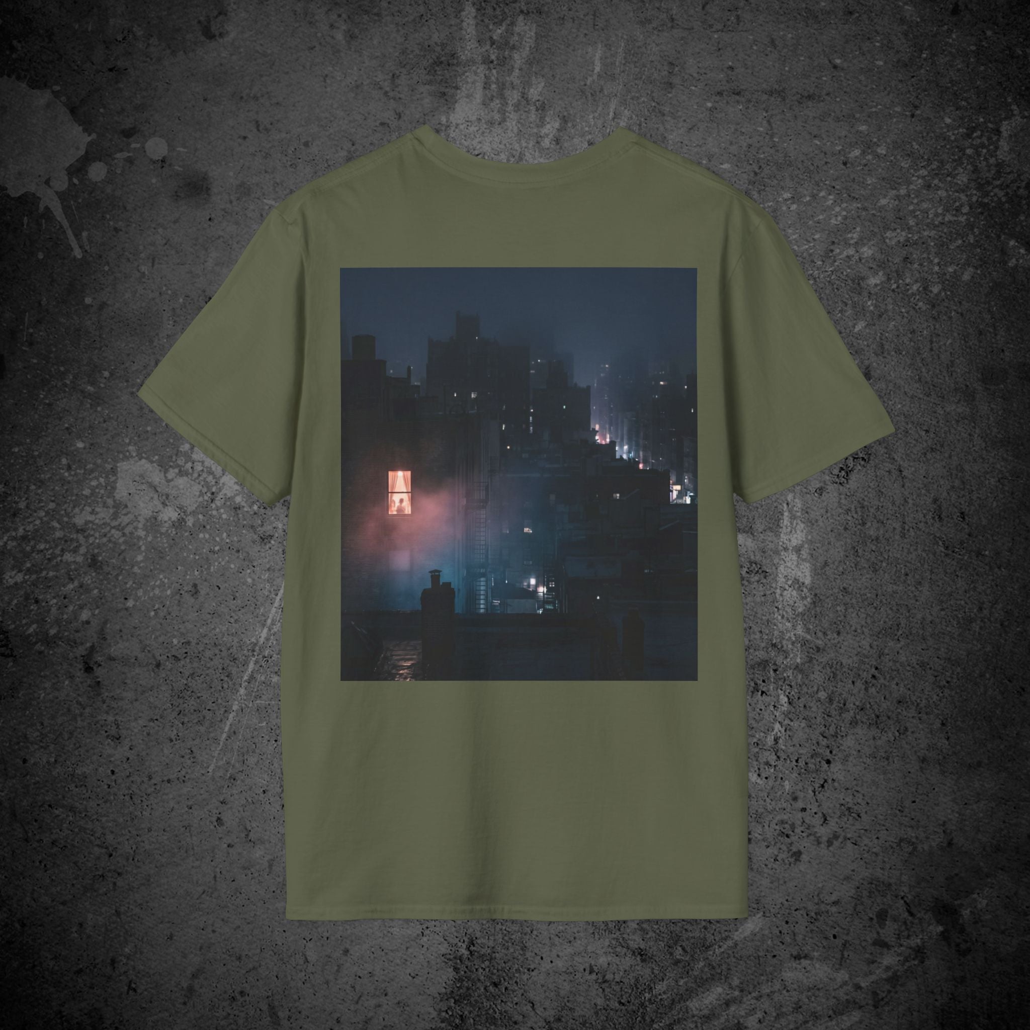 window light back print t-shirt — nostalgic minimalist streetwear tee