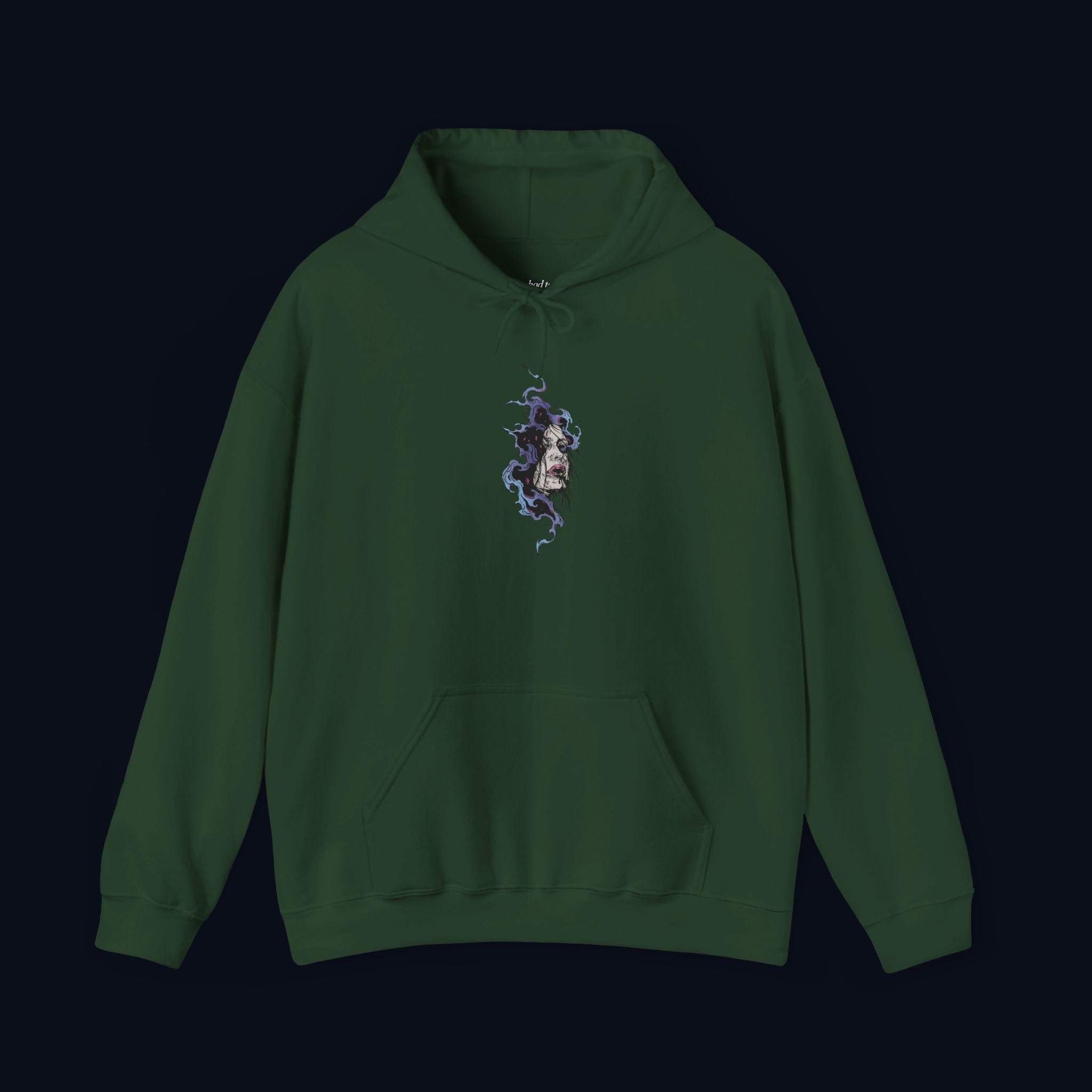 haunted portrait printed hoodie — nostalgic minimalist streetwear