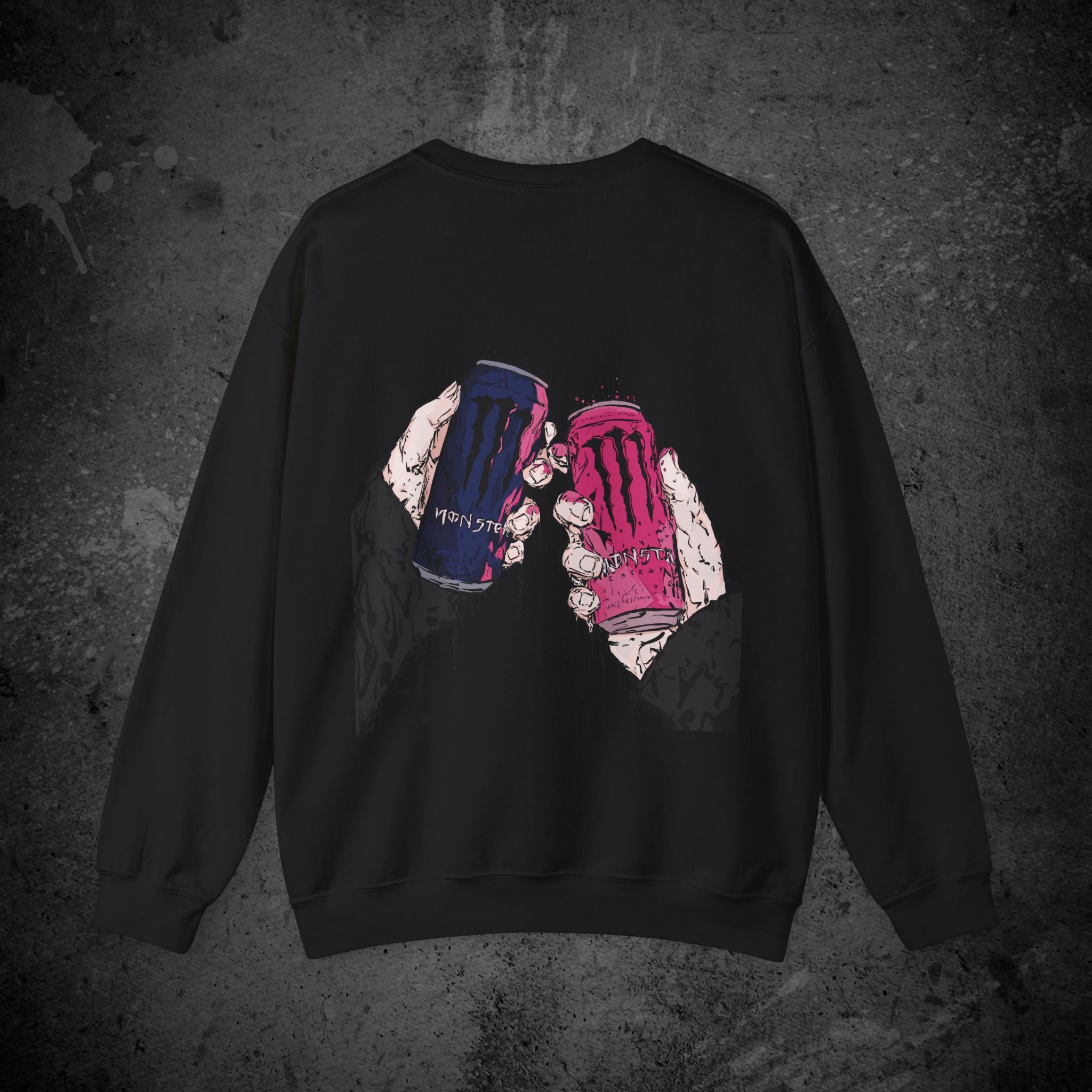 midnight cheers back print crewneck sweatshirt — nostalgic minimalist streetwear