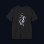haunted portrait back print t-shirt — nostalgic streetwear inspired by memories