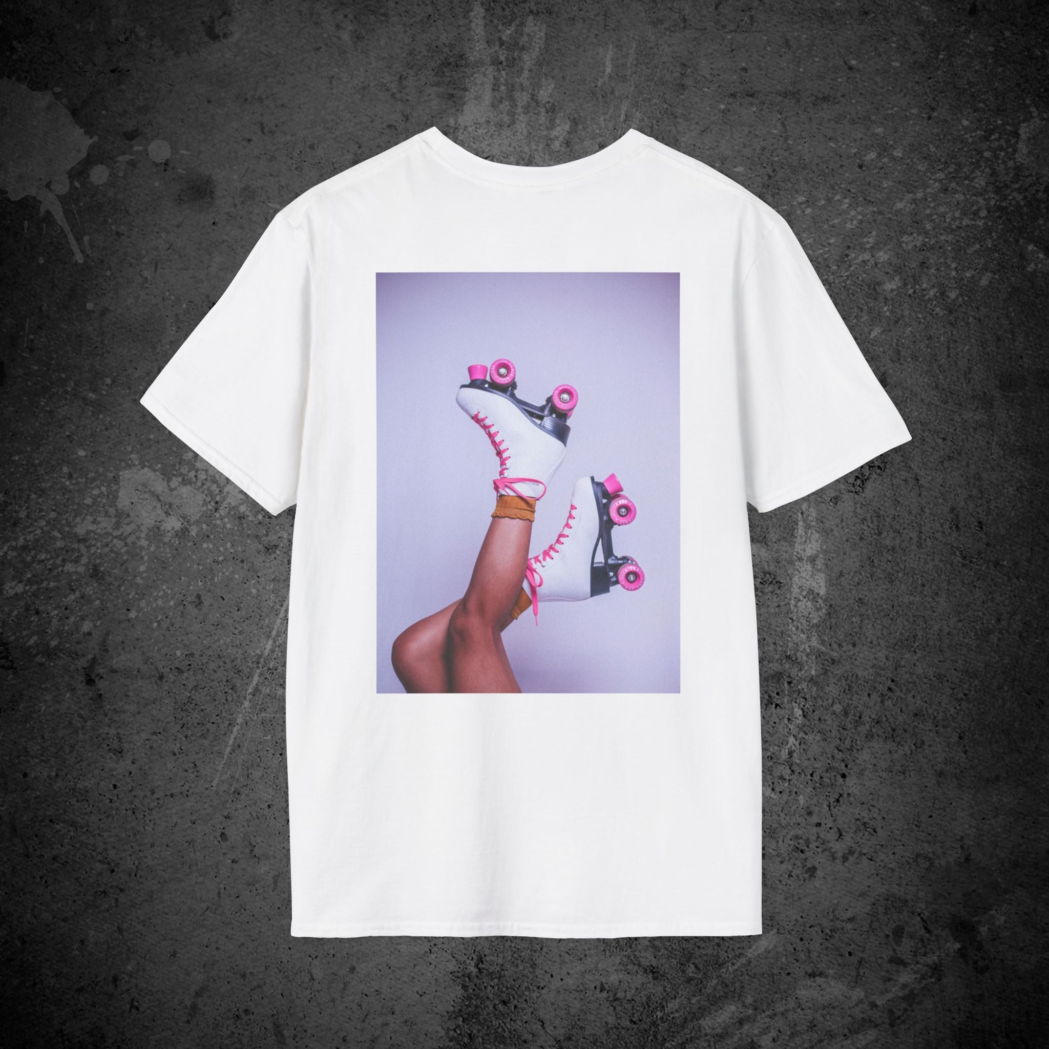roller disco dreams back print t-shirt — nostalgic minimalist streetwear