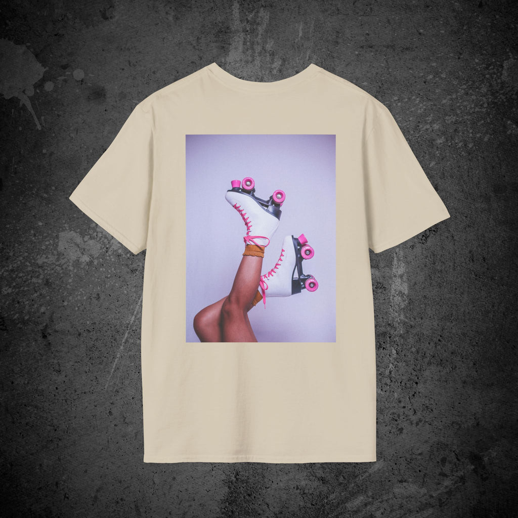 roller disco dreams back print t-shirt — nostalgic minimalist streetwear