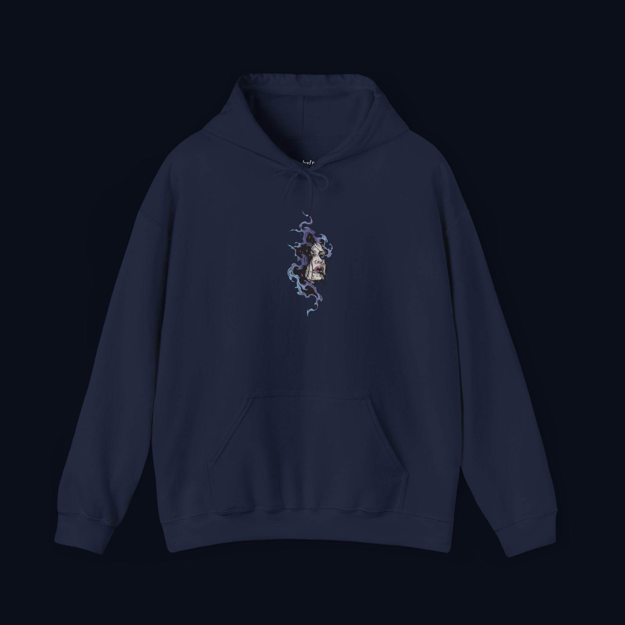 haunted portrait printed hoodie — nostalgic minimalist streetwear