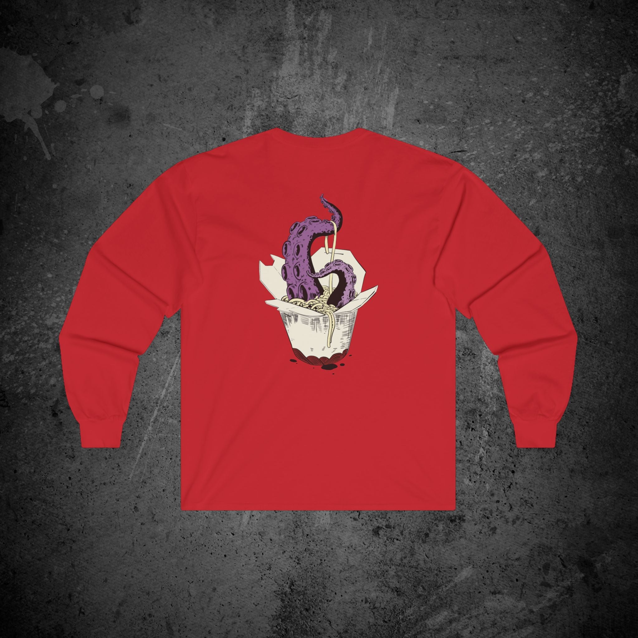 tentacle takeout long sleeve t-shirt — nostalgic minimalist streetwear