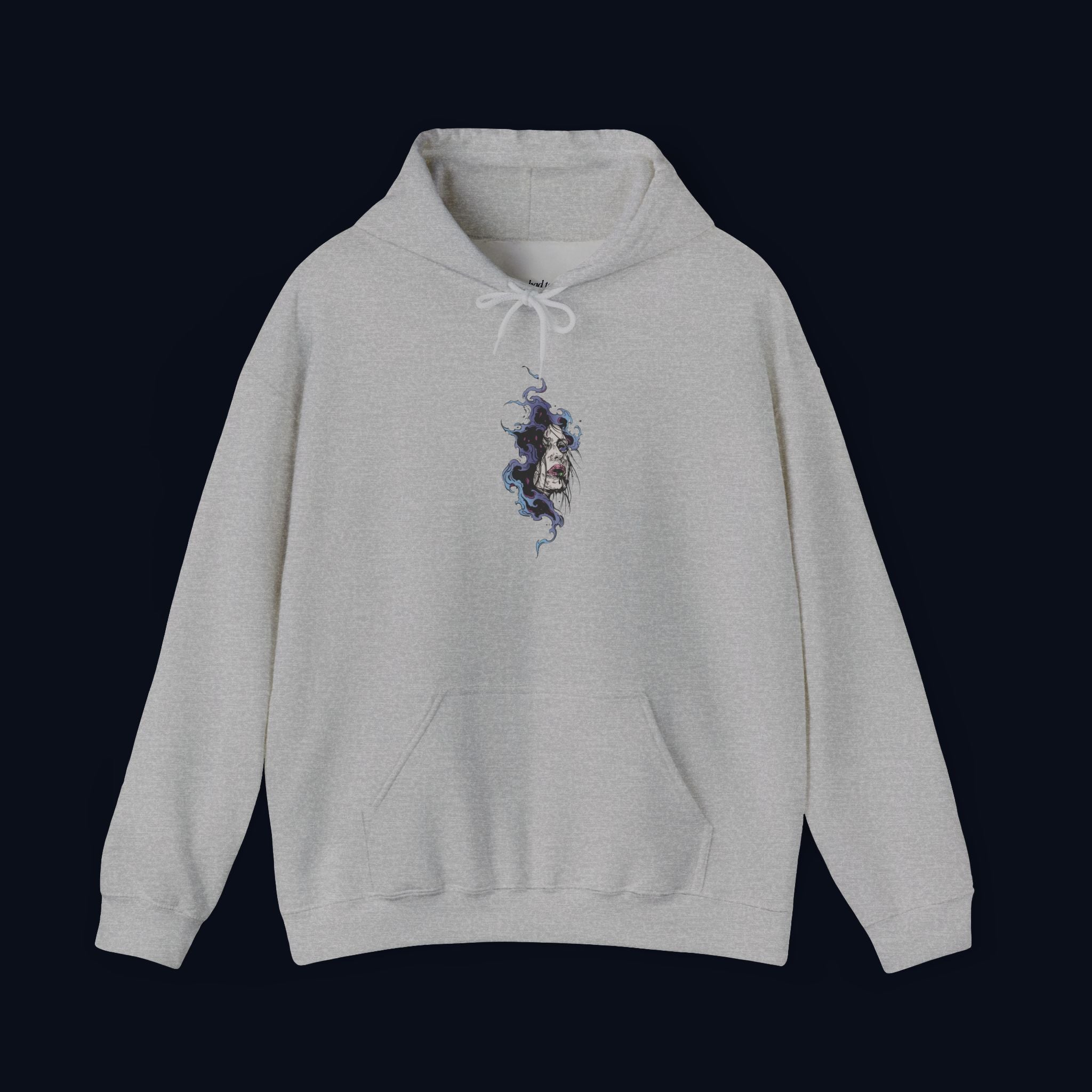haunted portrait printed hoodie — nostalgic minimalist streetwear