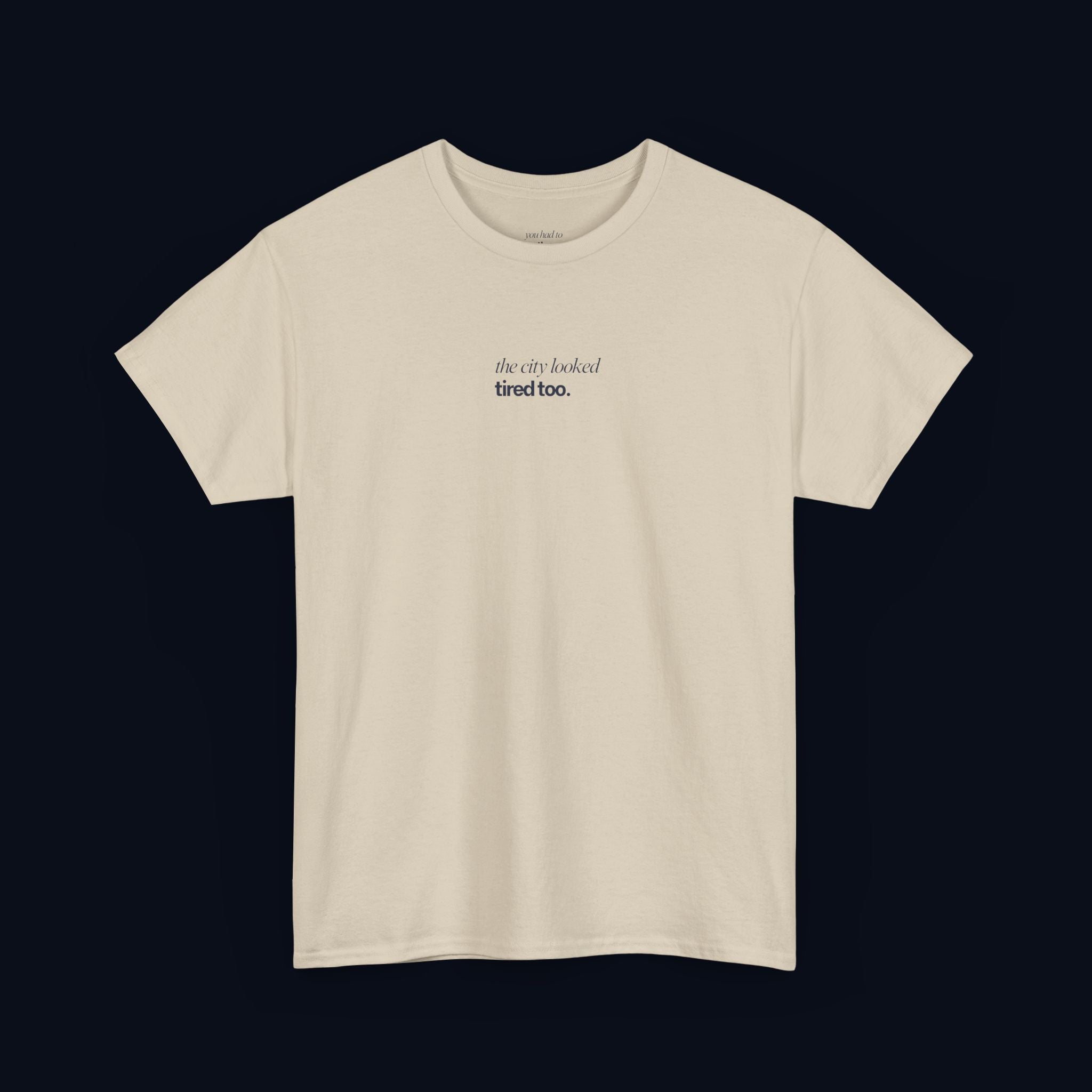 the city looked tired too printed t-shirt — nostalgic minimalist streetwear