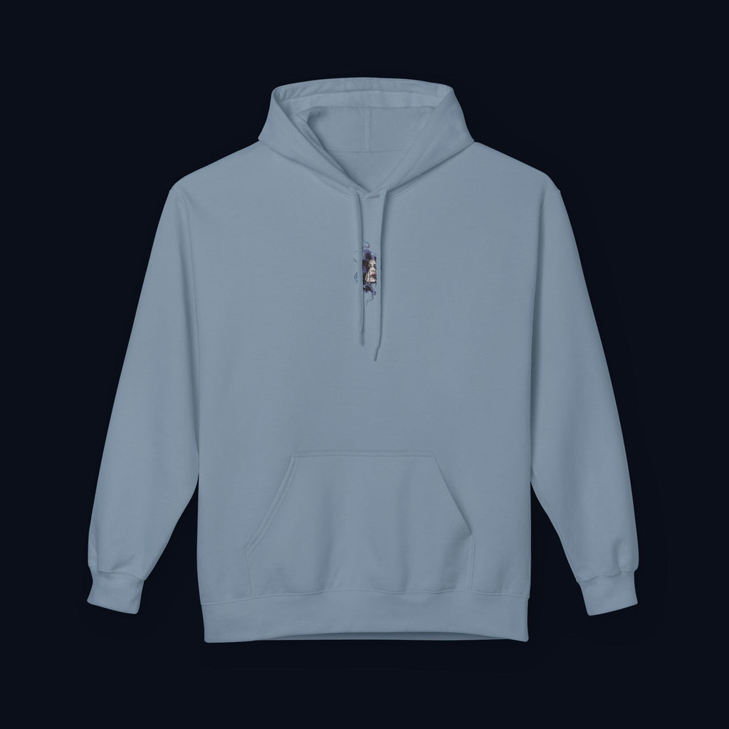 haunted portrait printed hoodie — nostalgic minimalist streetwear