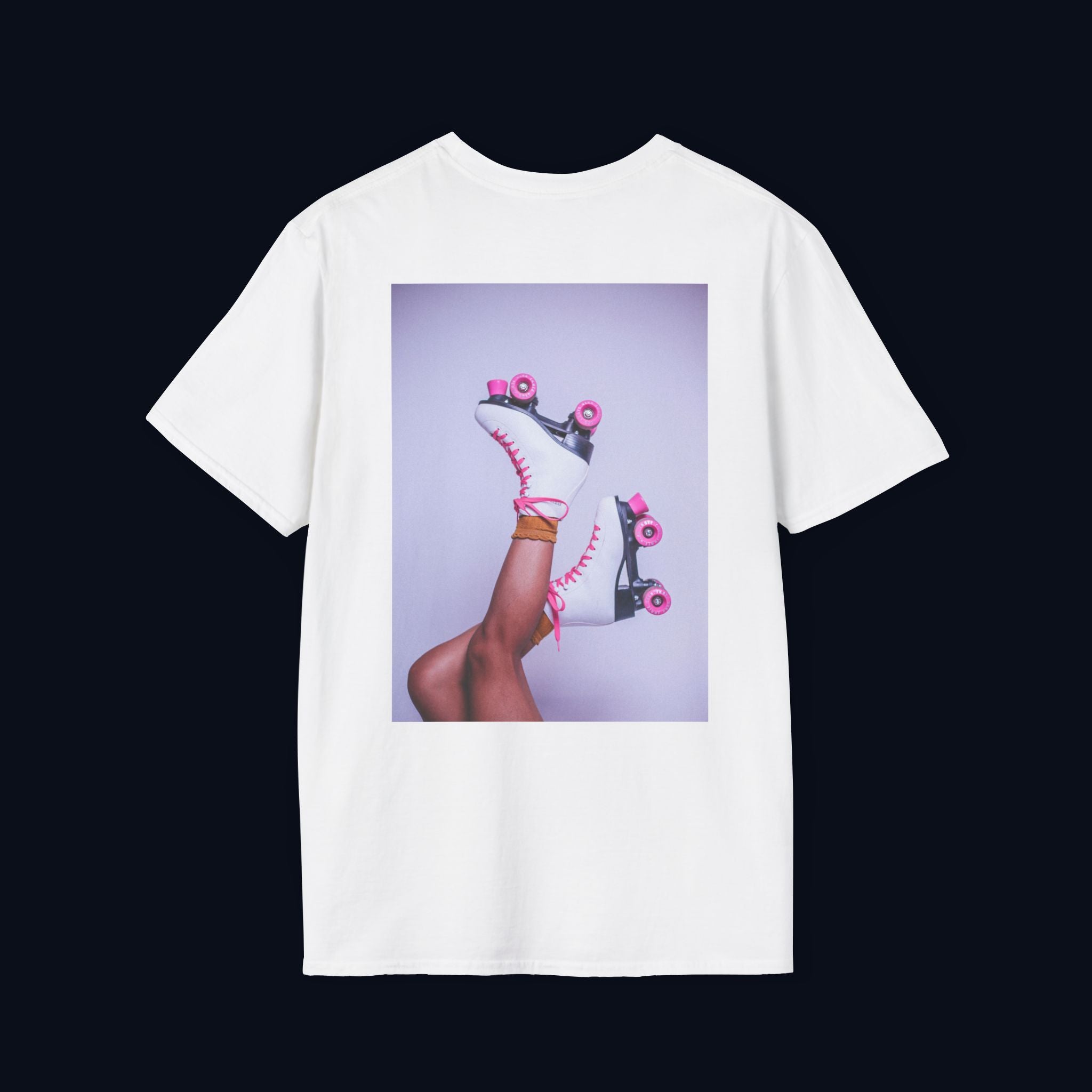 roller disco dreams back print t-shirt — nostalgic minimalist streetwear