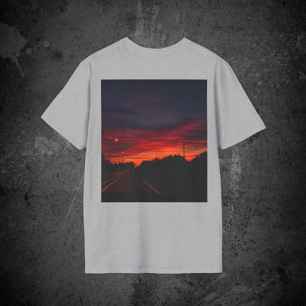 the long way home back print t-shirt — nostalgic minimalist streetwear