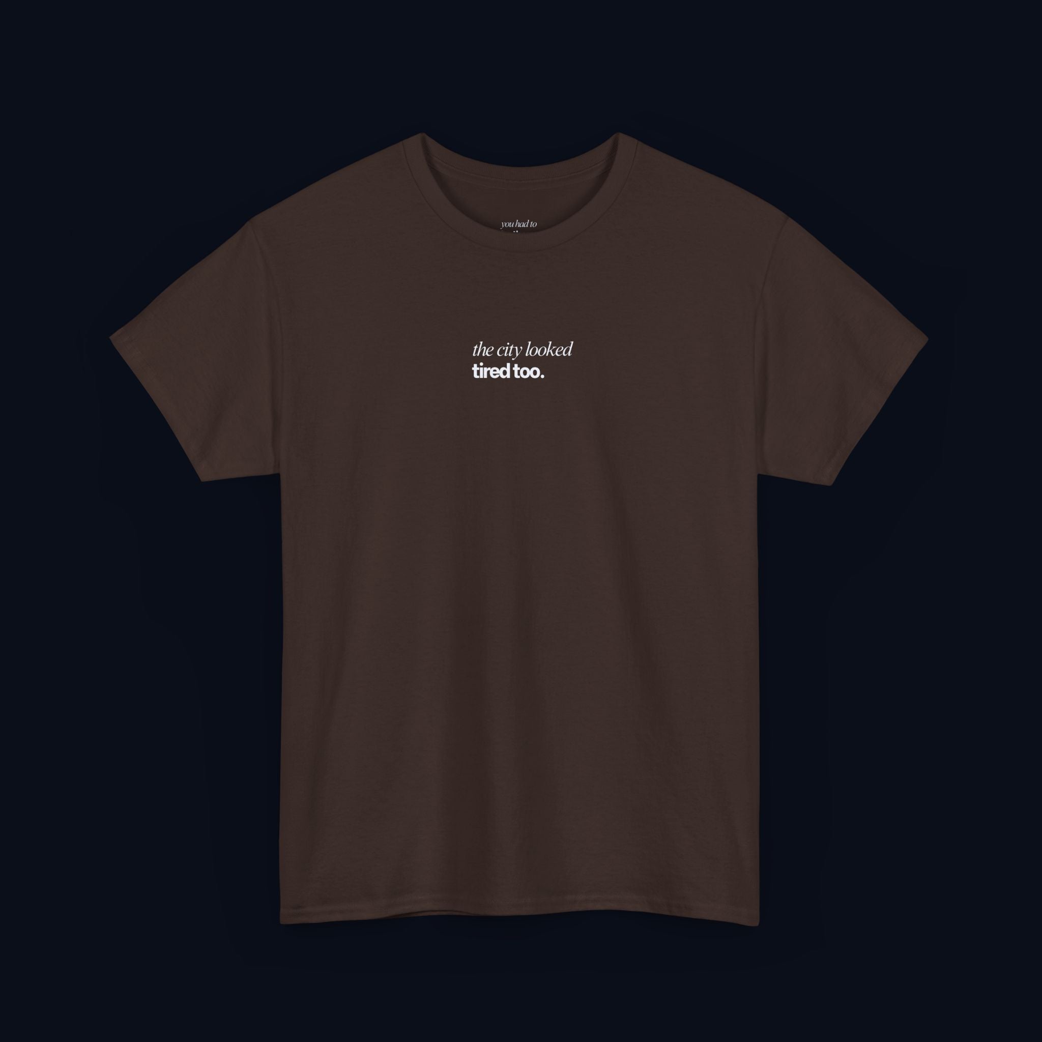 the city looked tired too printed t-shirt — nostalgic minimalist streetwear