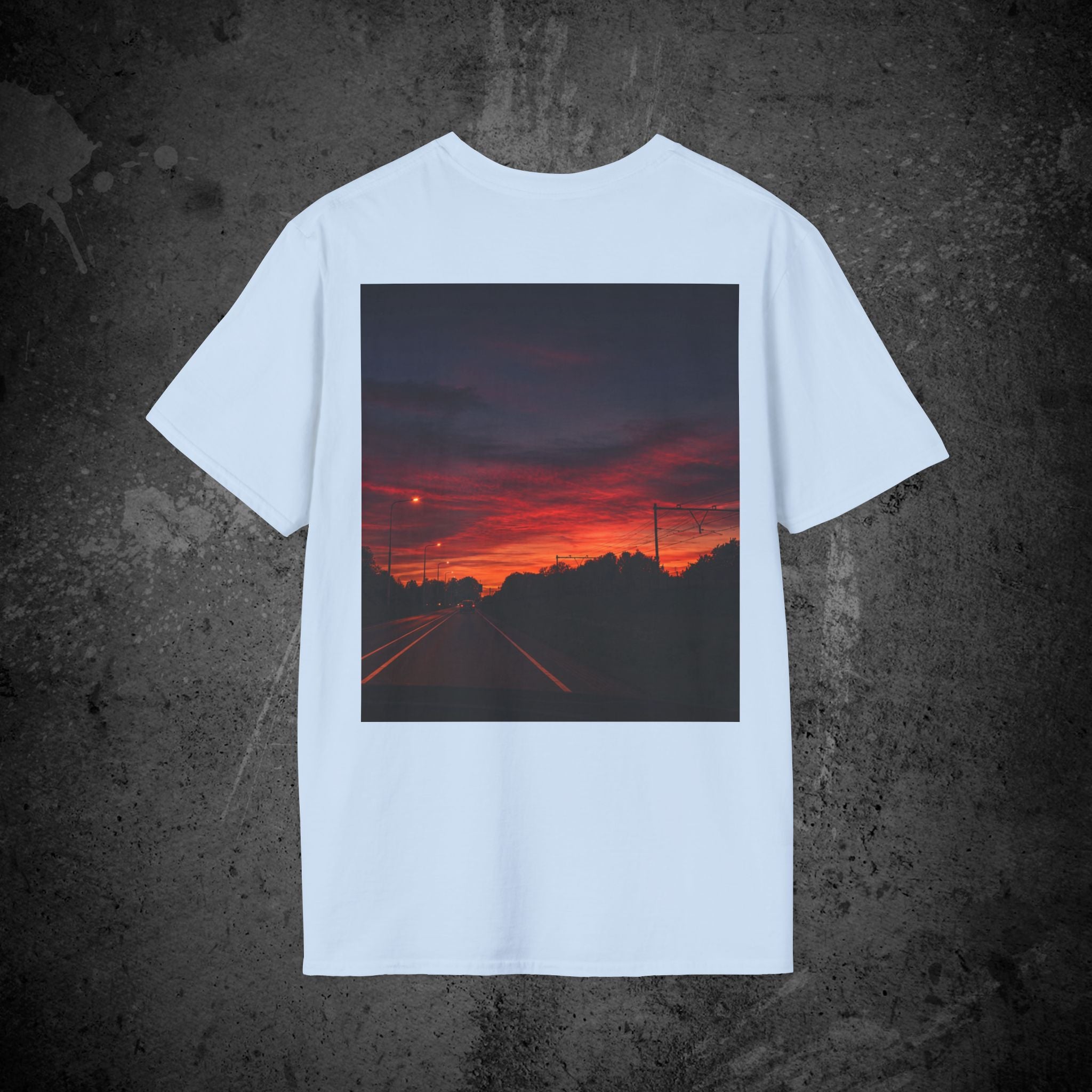 the long way home back print t-shirt — nostalgic minimalist streetwear