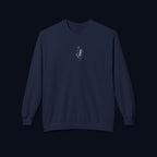 haunted portrait printed crewneck sweatshirt — nostalgic minimalist streetwear