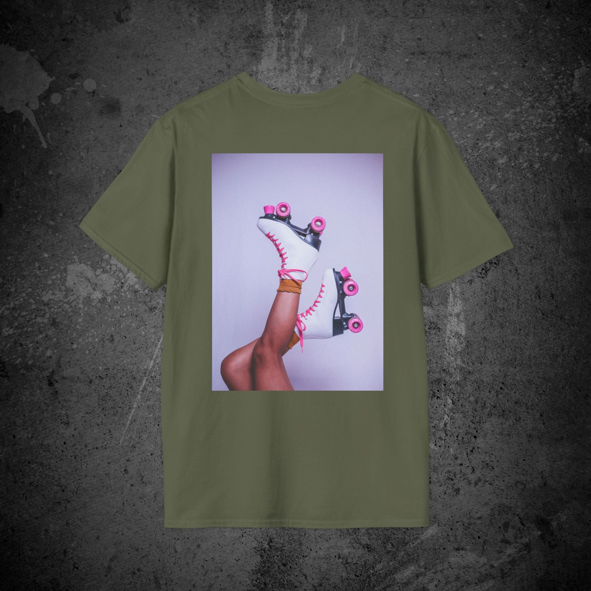 roller disco dreams back print t-shirt — nostalgic minimalist streetwear