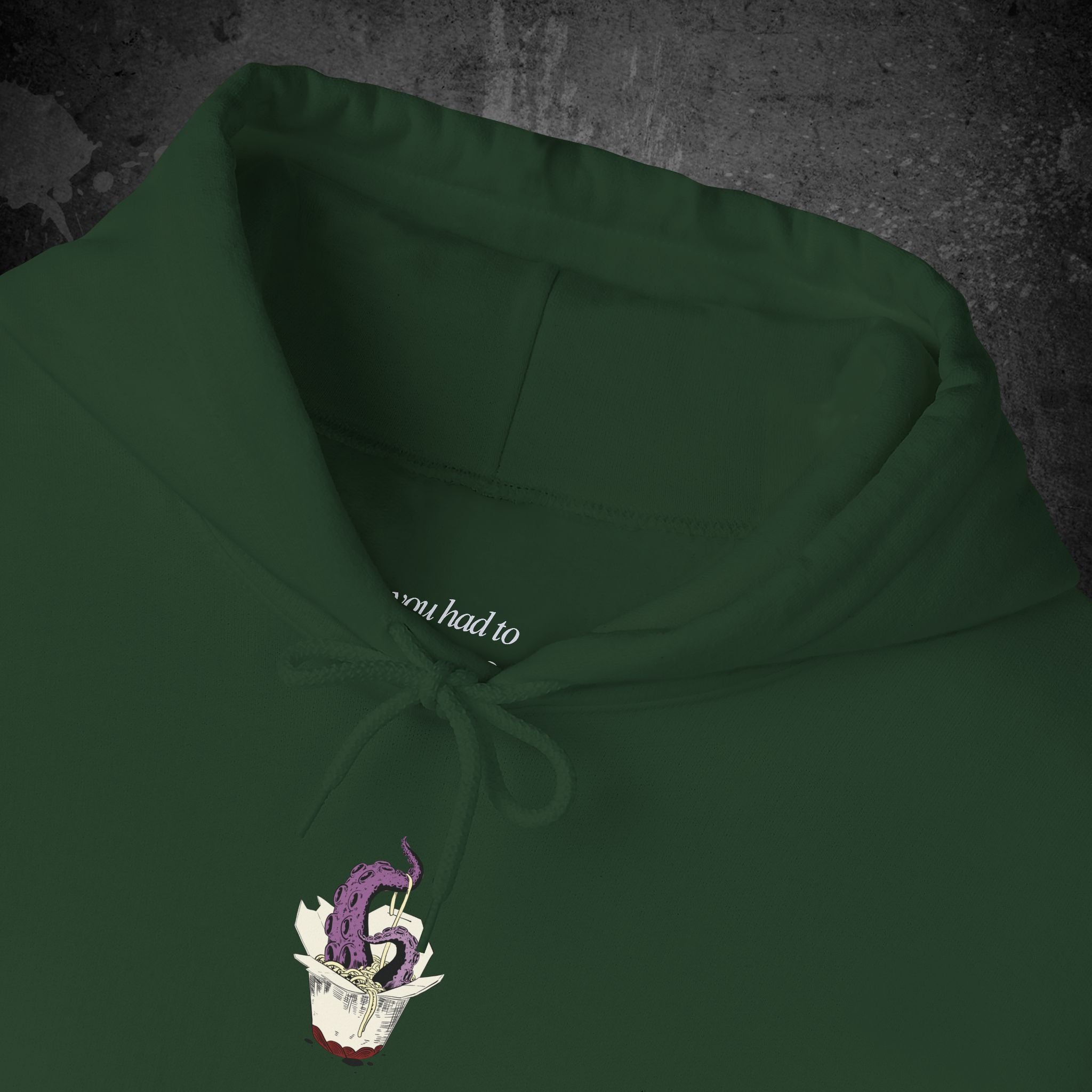 tentacle takeout printed hoodie — nostalgic minimalist streetwear