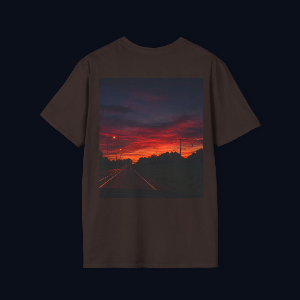 the long way home back print t-shirt — nostalgic minimalist streetwear