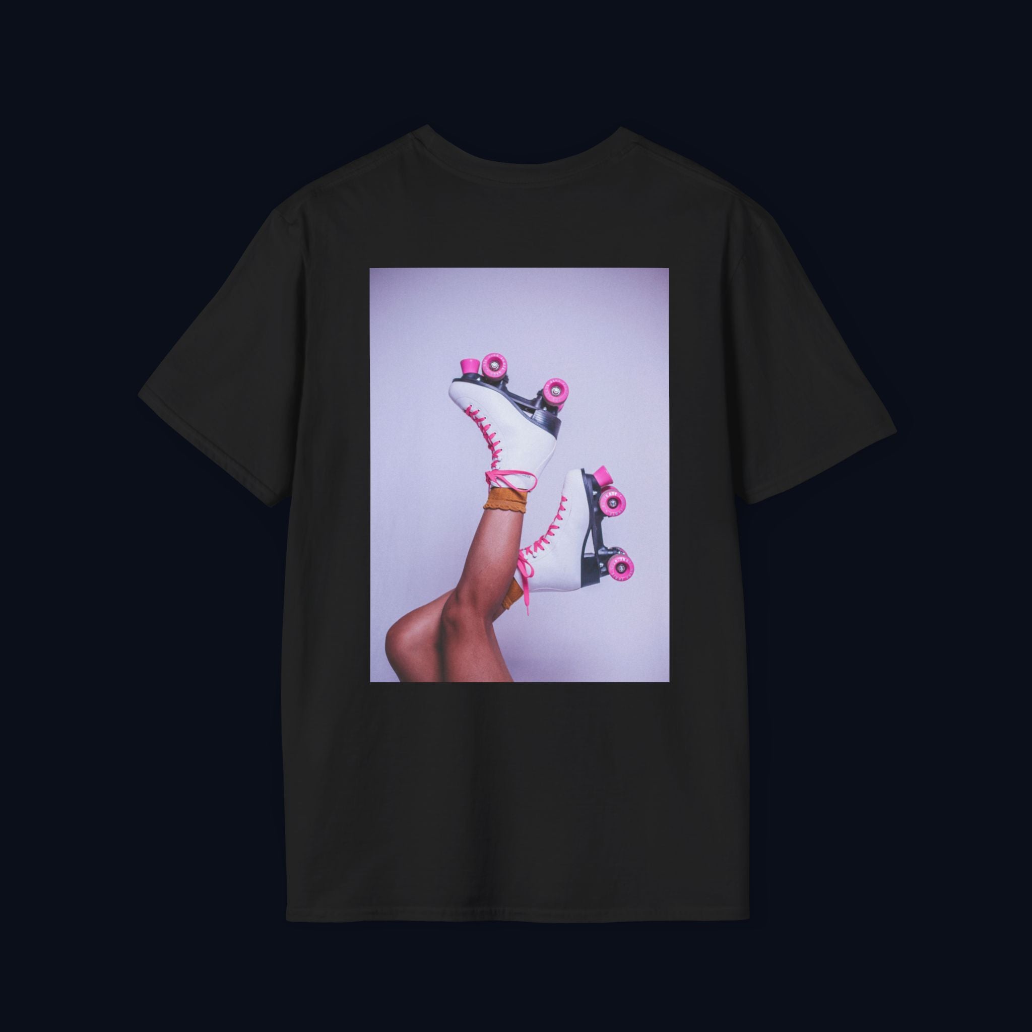 roller disco dreams back print t-shirt — nostalgic minimalist streetwear