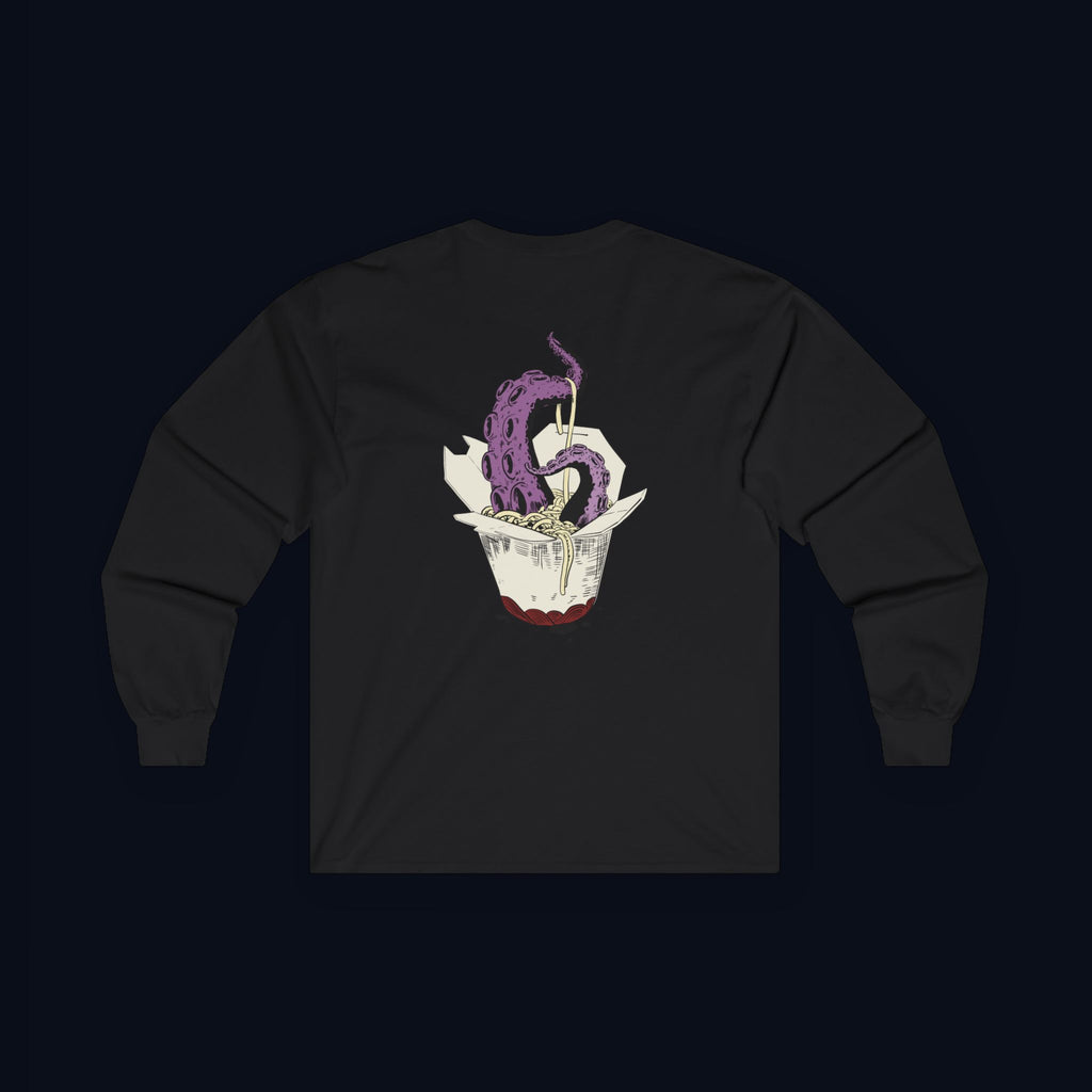tentacle takeout back print long sleeve t-shirt — nostalgic minimalist streetwear
