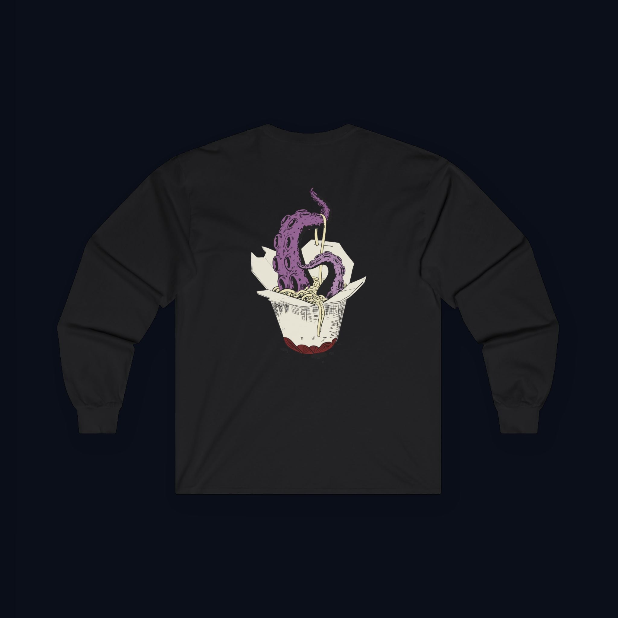 tentacle takeout back print long sleeve t-shirt — nostalgic minimalist streetwear